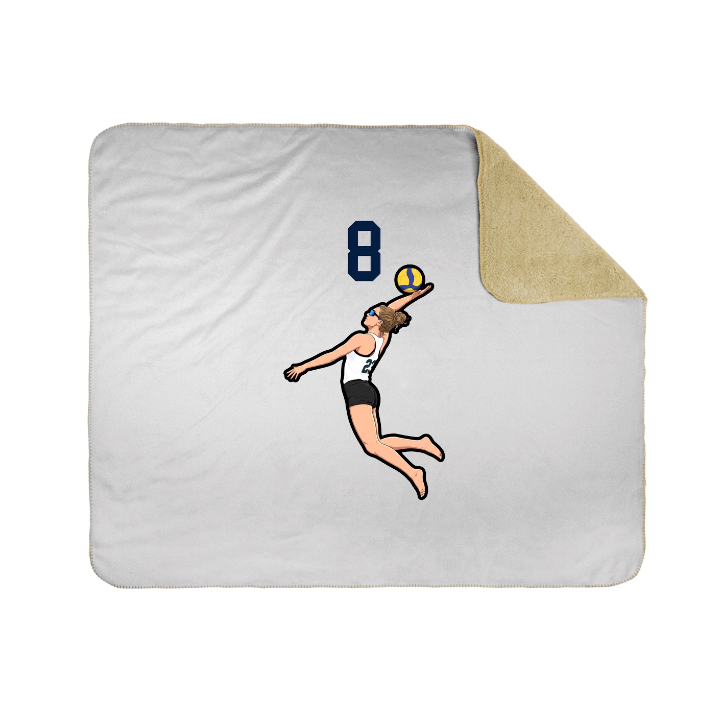 Throw Blanket — Number Top in White