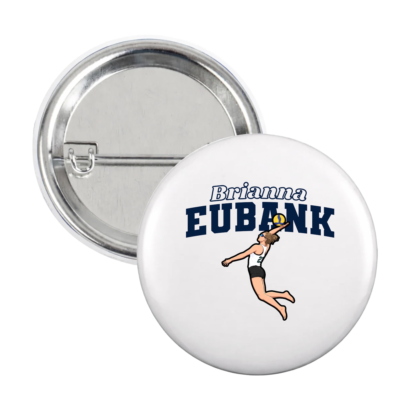 Game Day Button — Name Arch in White