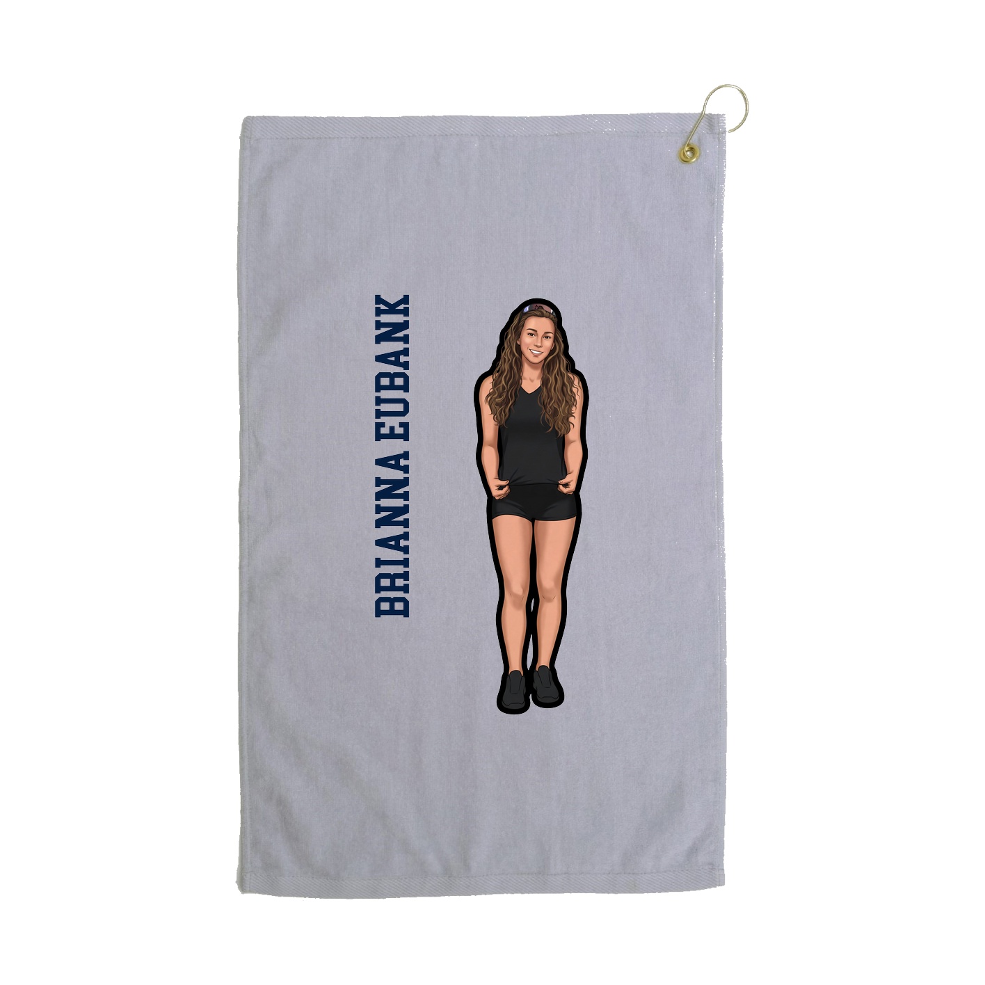 Golf Towel — Name Vertical in Grey