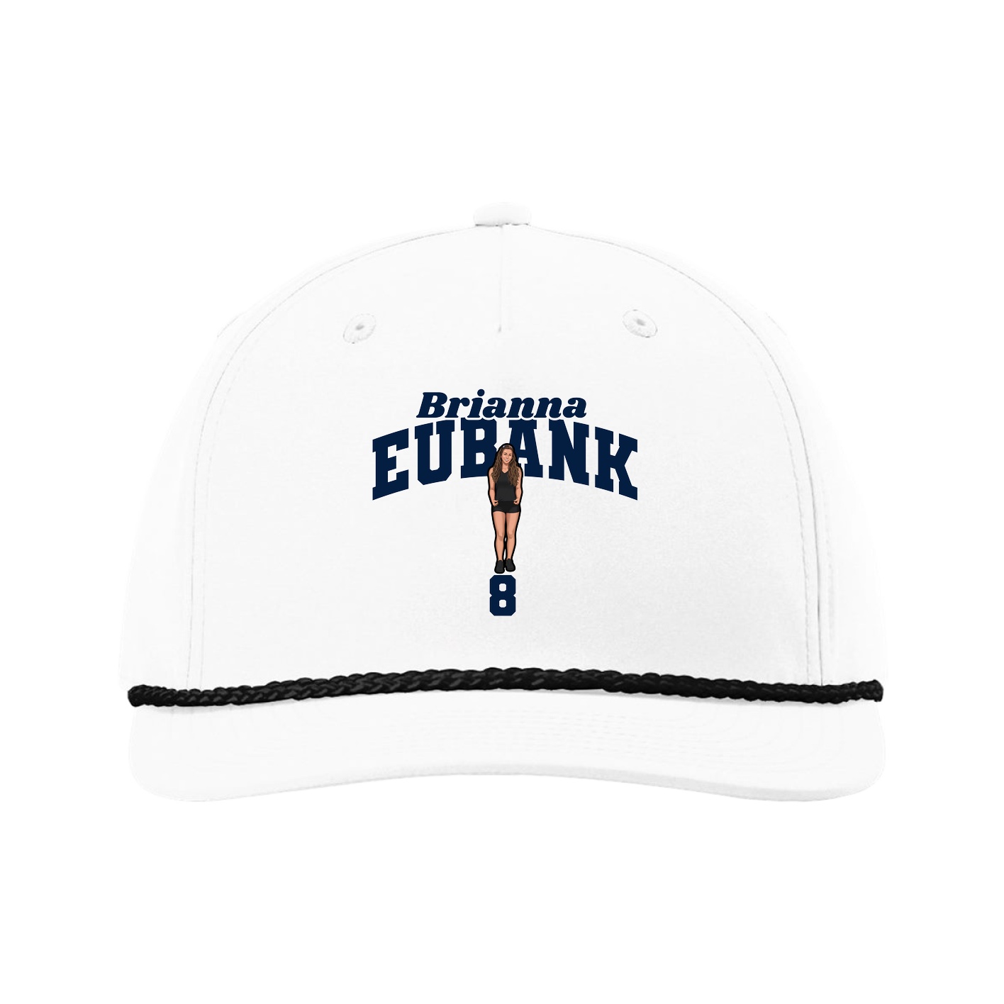 Five-Panel Classic Rope Cap — Signature Arch in White