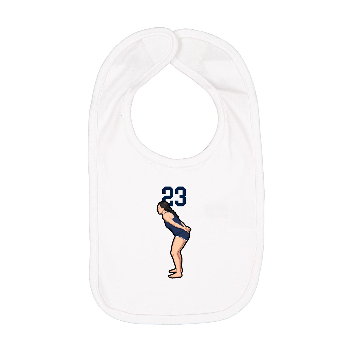 Infant Bib — Number Top in White