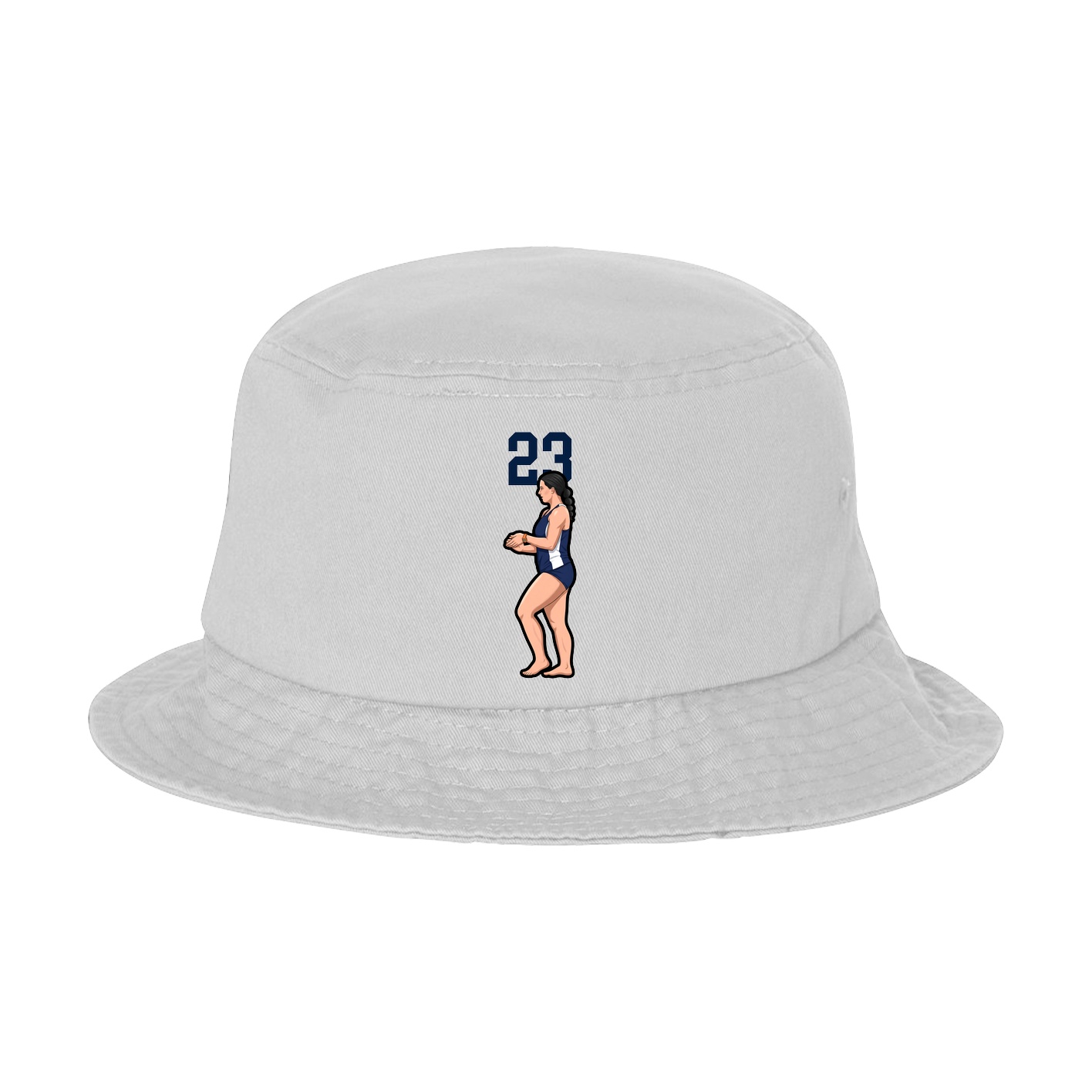 Bucket Cap — Number Top in White