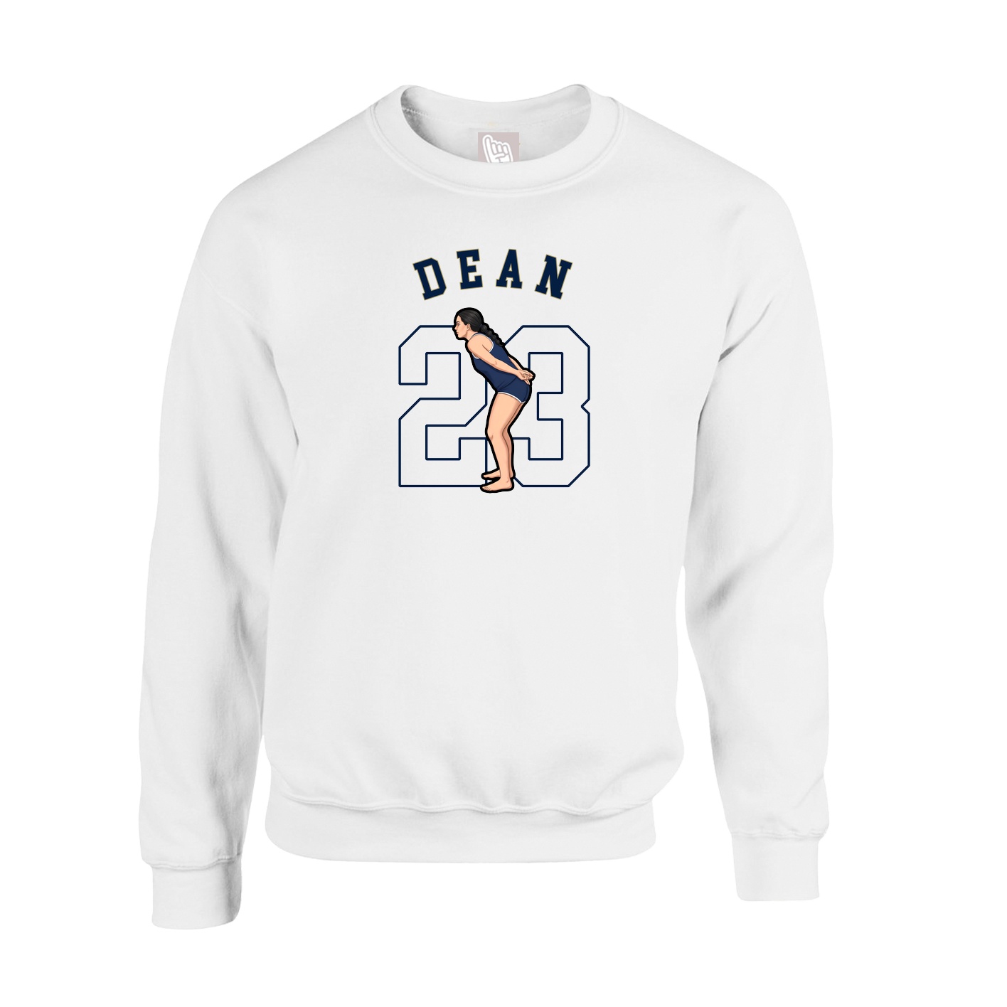 Fleece Crew — Shirsey Arch in White