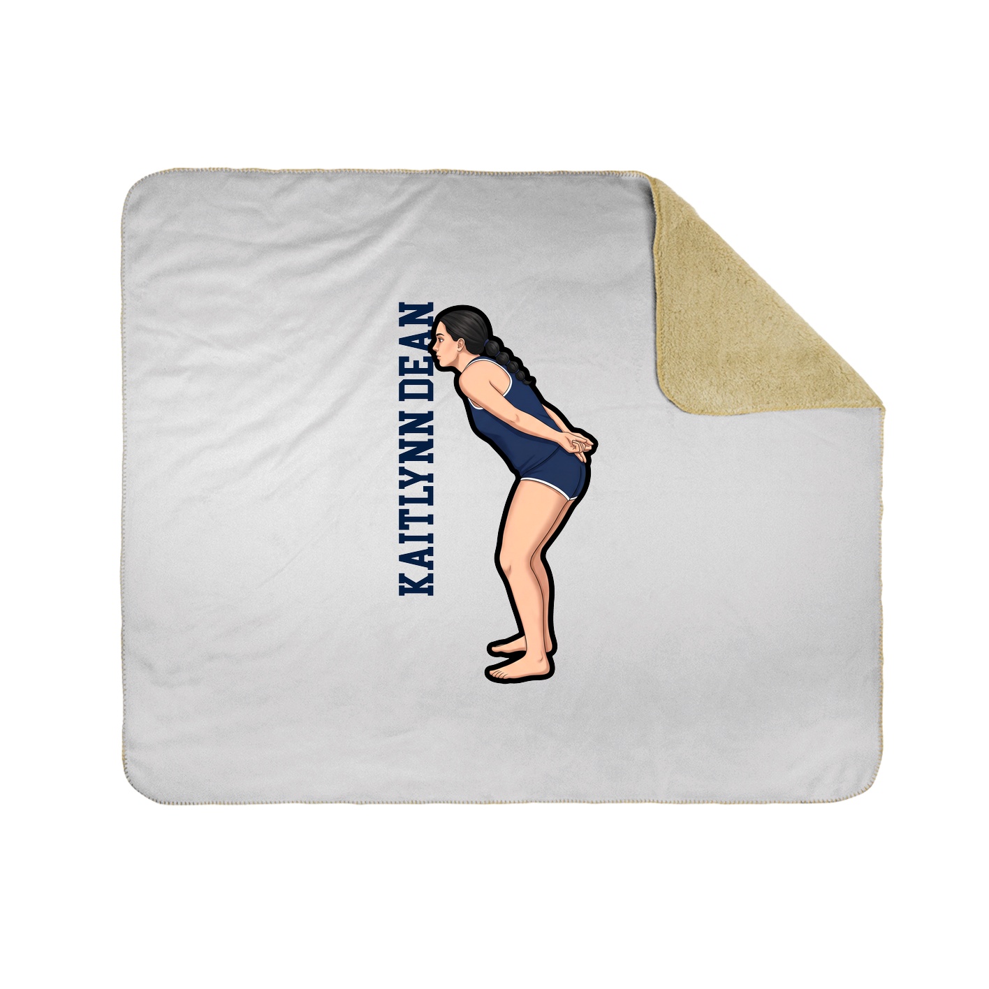Throw Blanket — Name Vertical in White