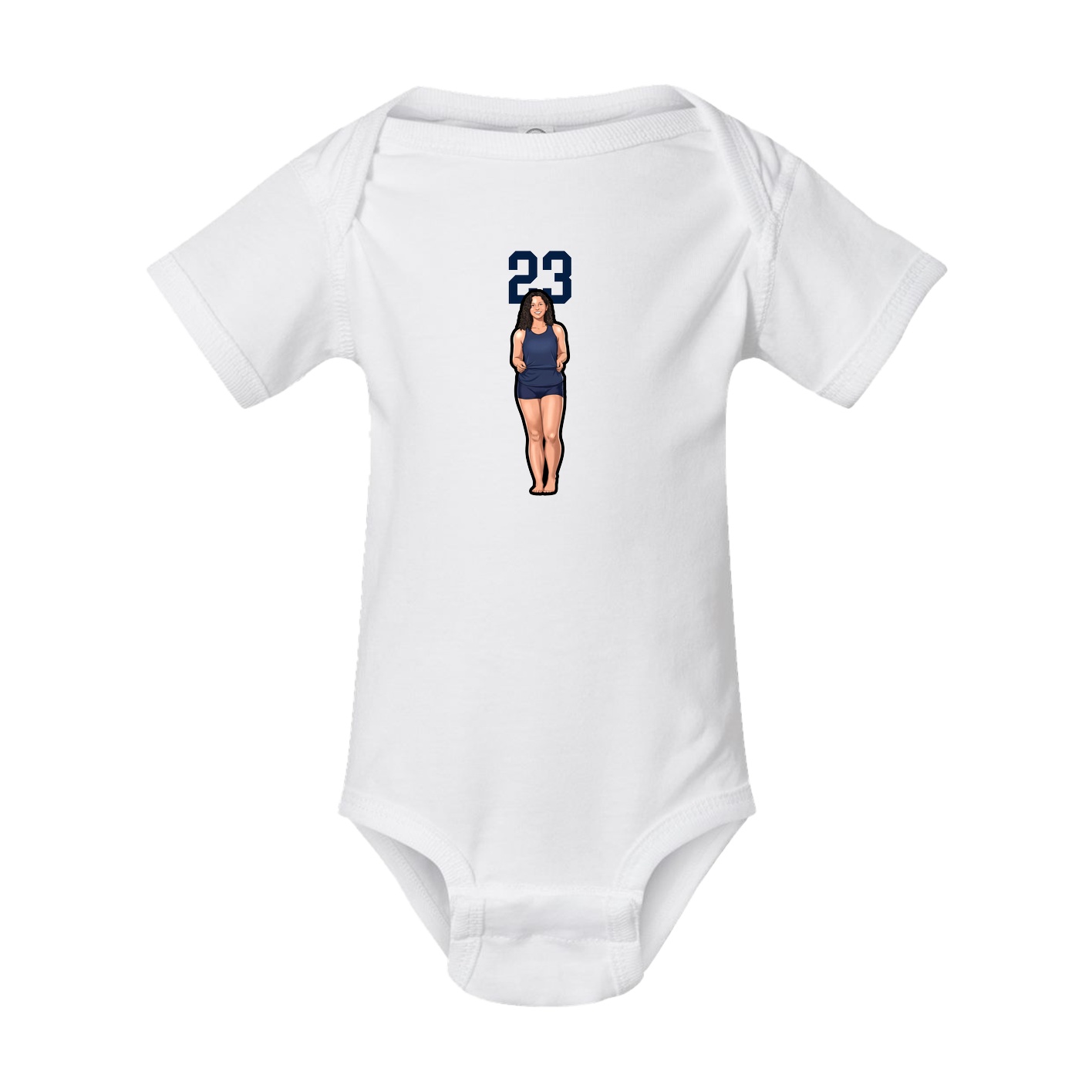 Baby Onesie — Number Top in White