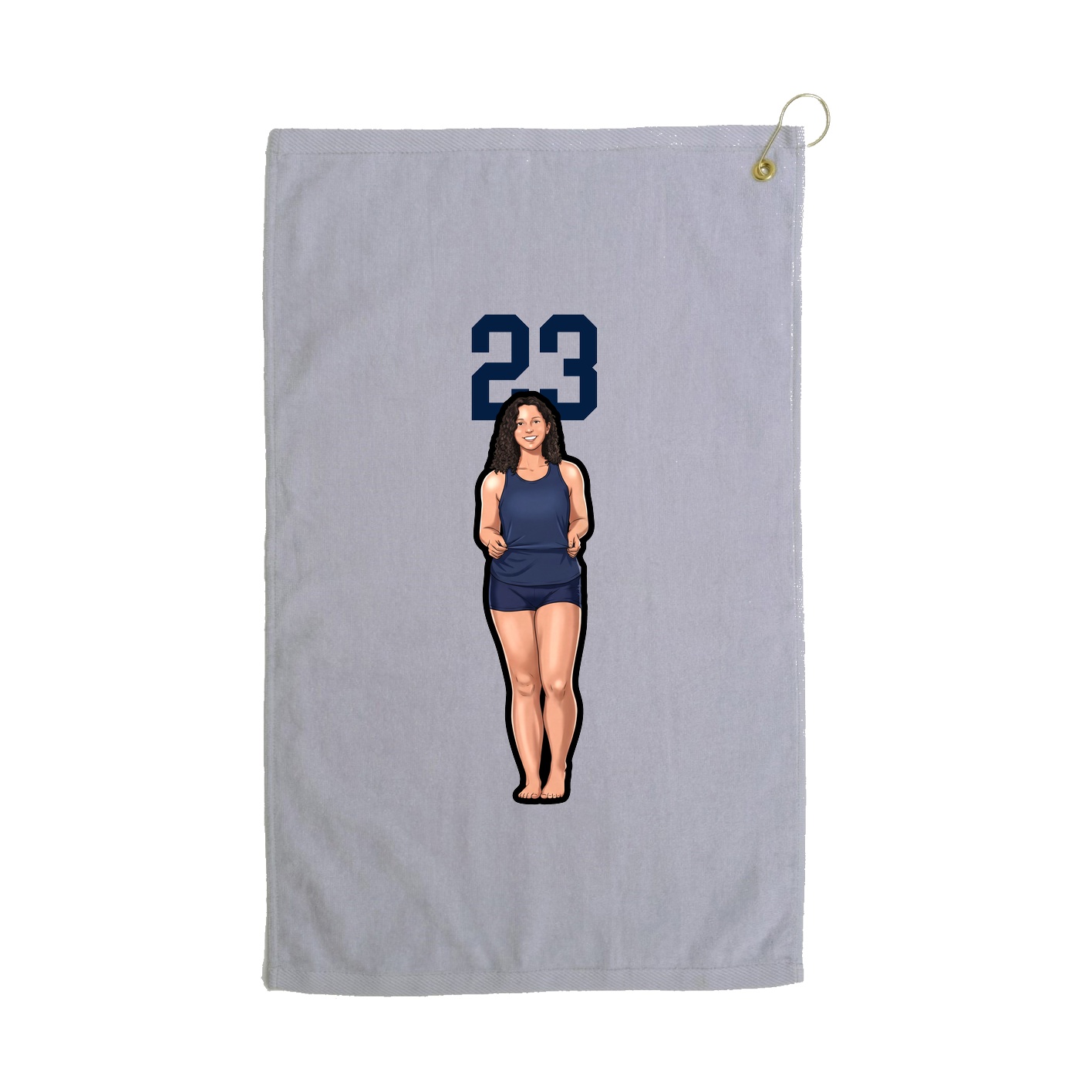Golf Towel — Number Top in Grey