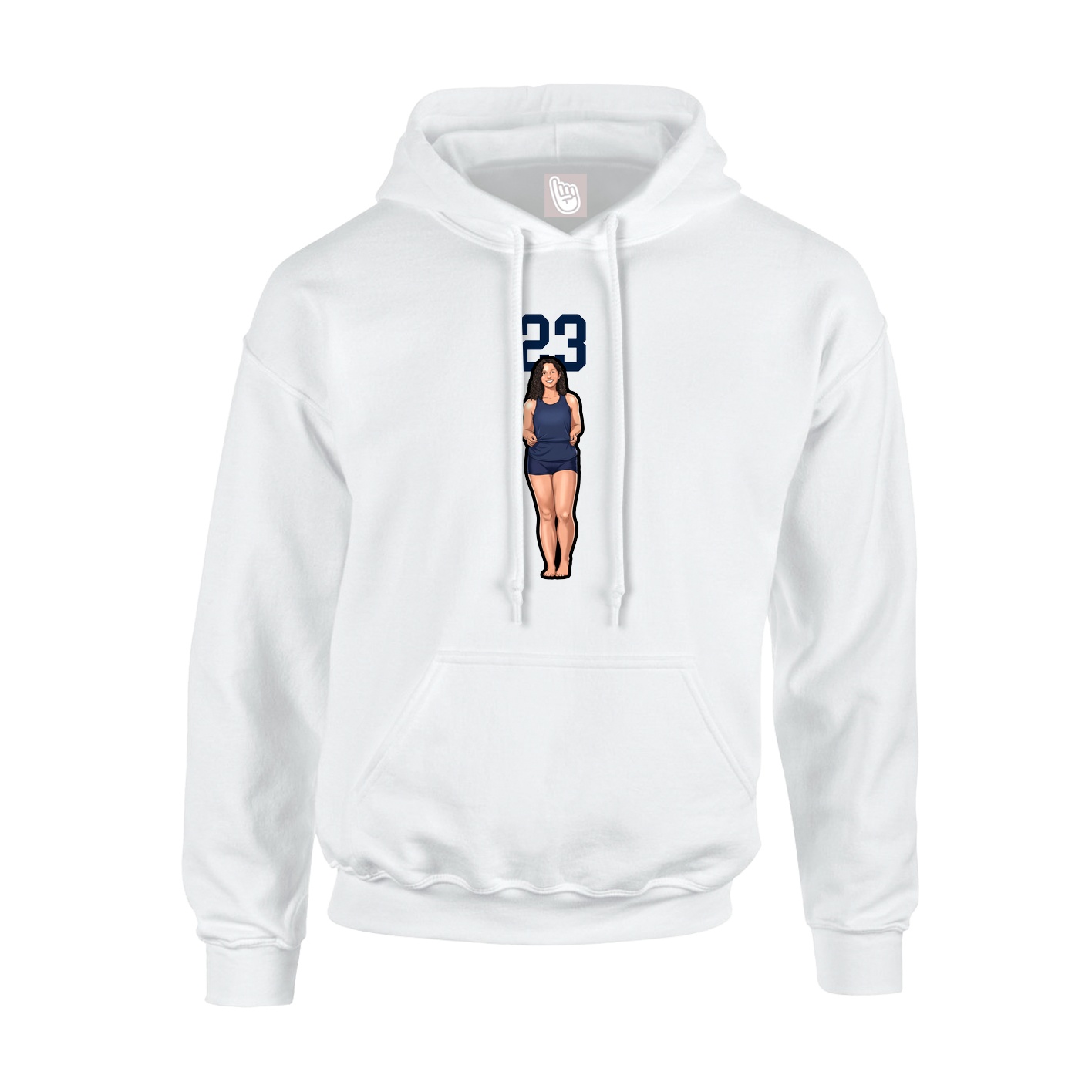 Youth Hoodie — Number Top in White