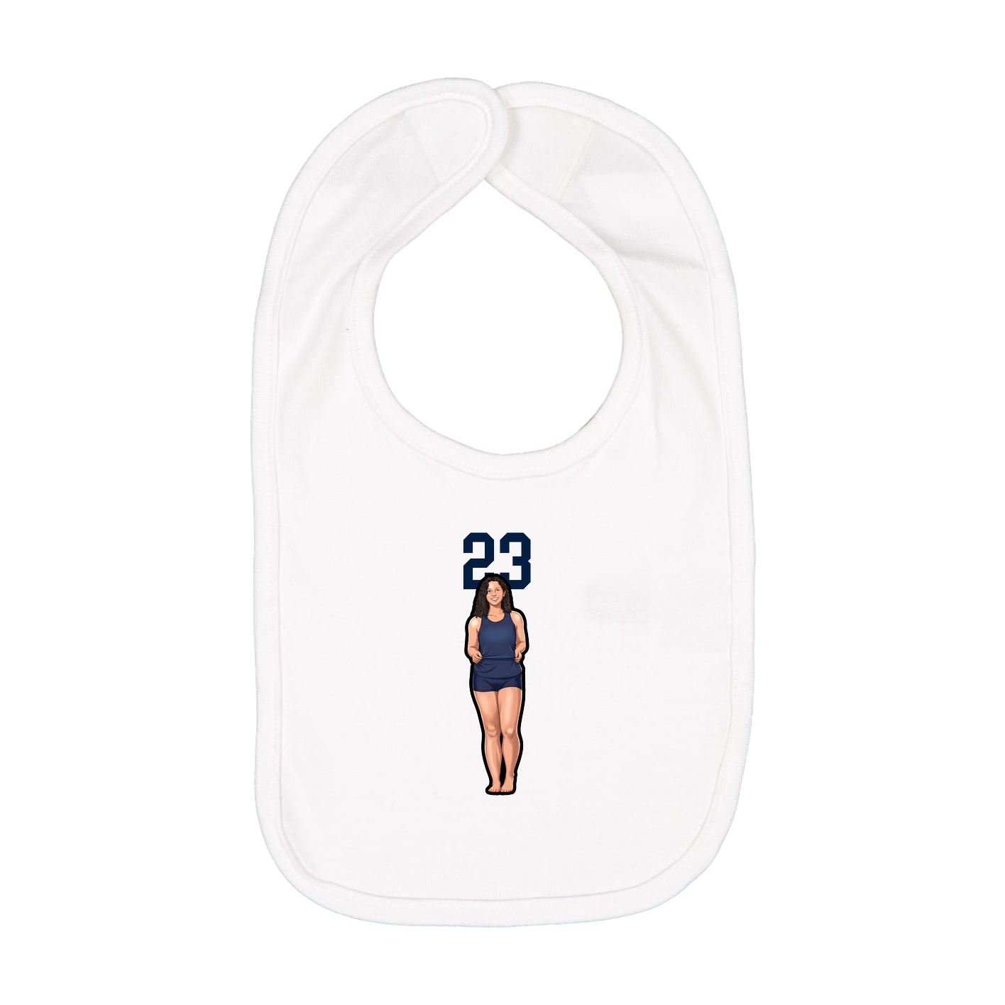 Infant Bib — Number Top in White