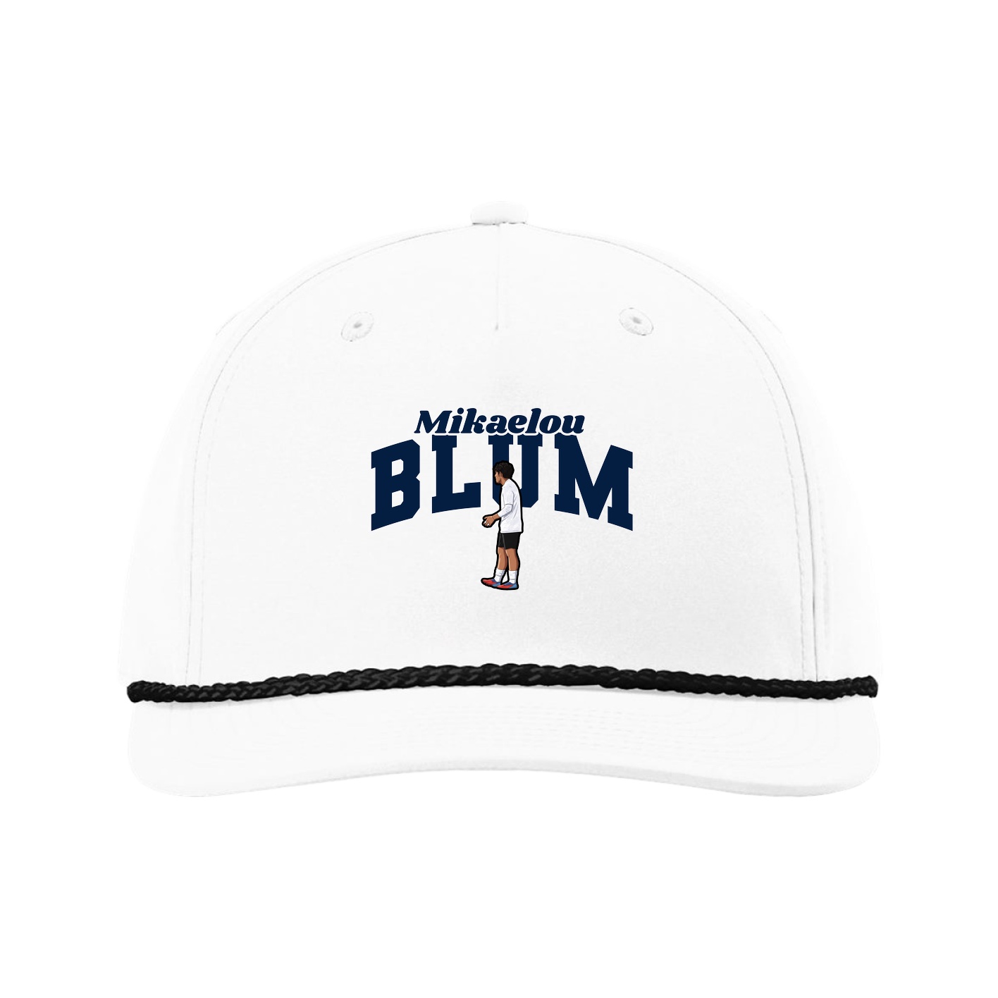 Five-Panel Classic Rope Cap — Signature Arch in White
