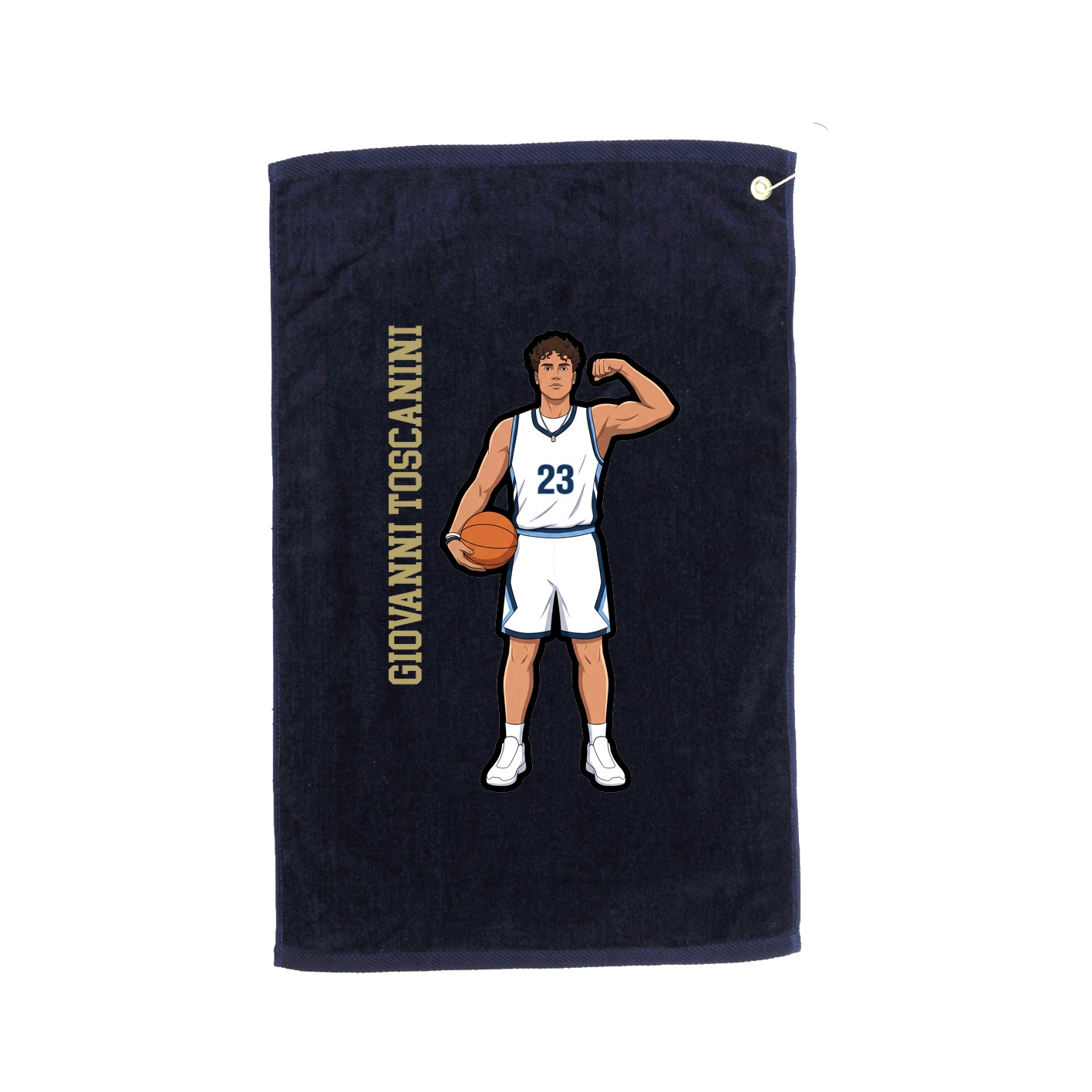 Golf Towel — Name Vertical in Navy