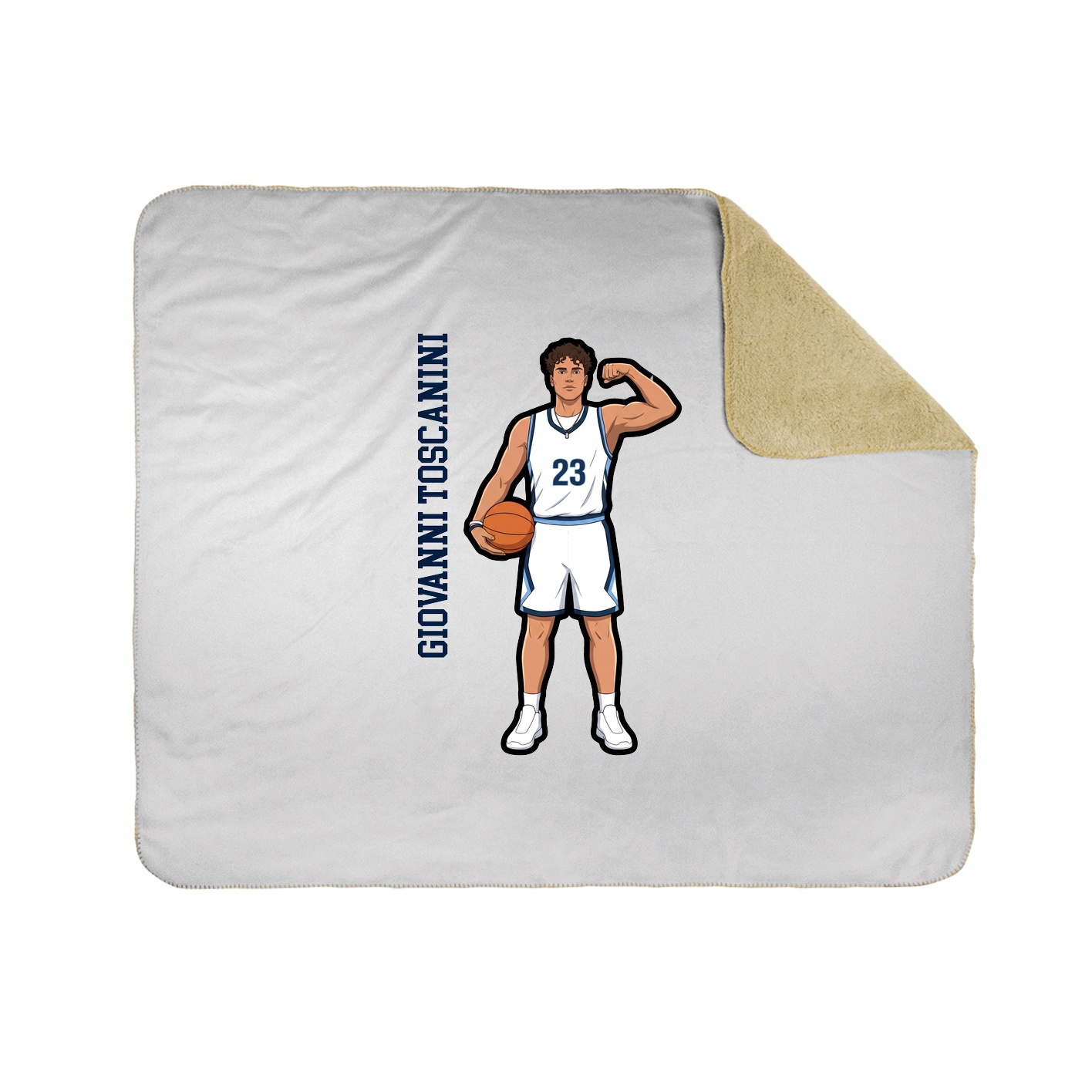 Throw Blanket — Name Vertical in White
