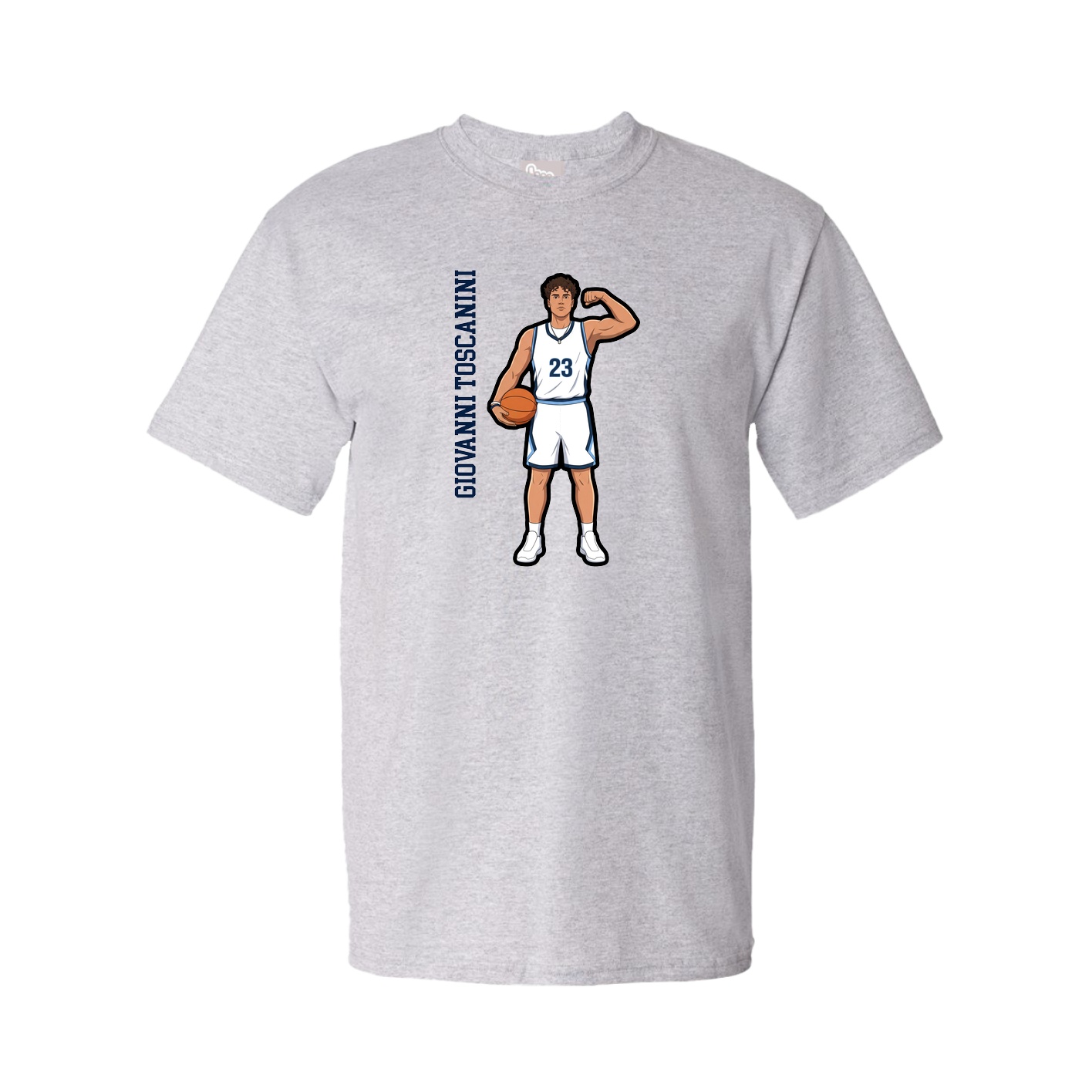 Tee — Name Vertical in Grey