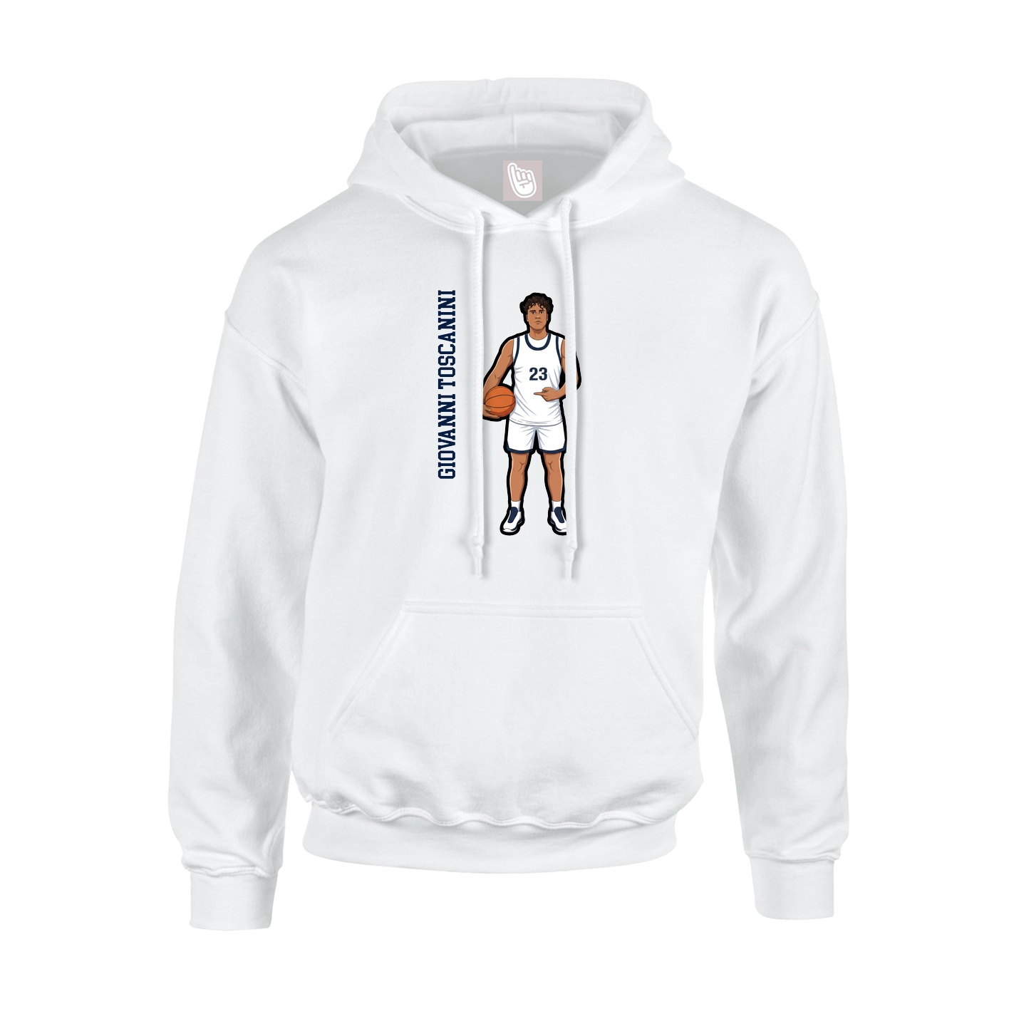 Youth Hoodie — Name Vertical in White