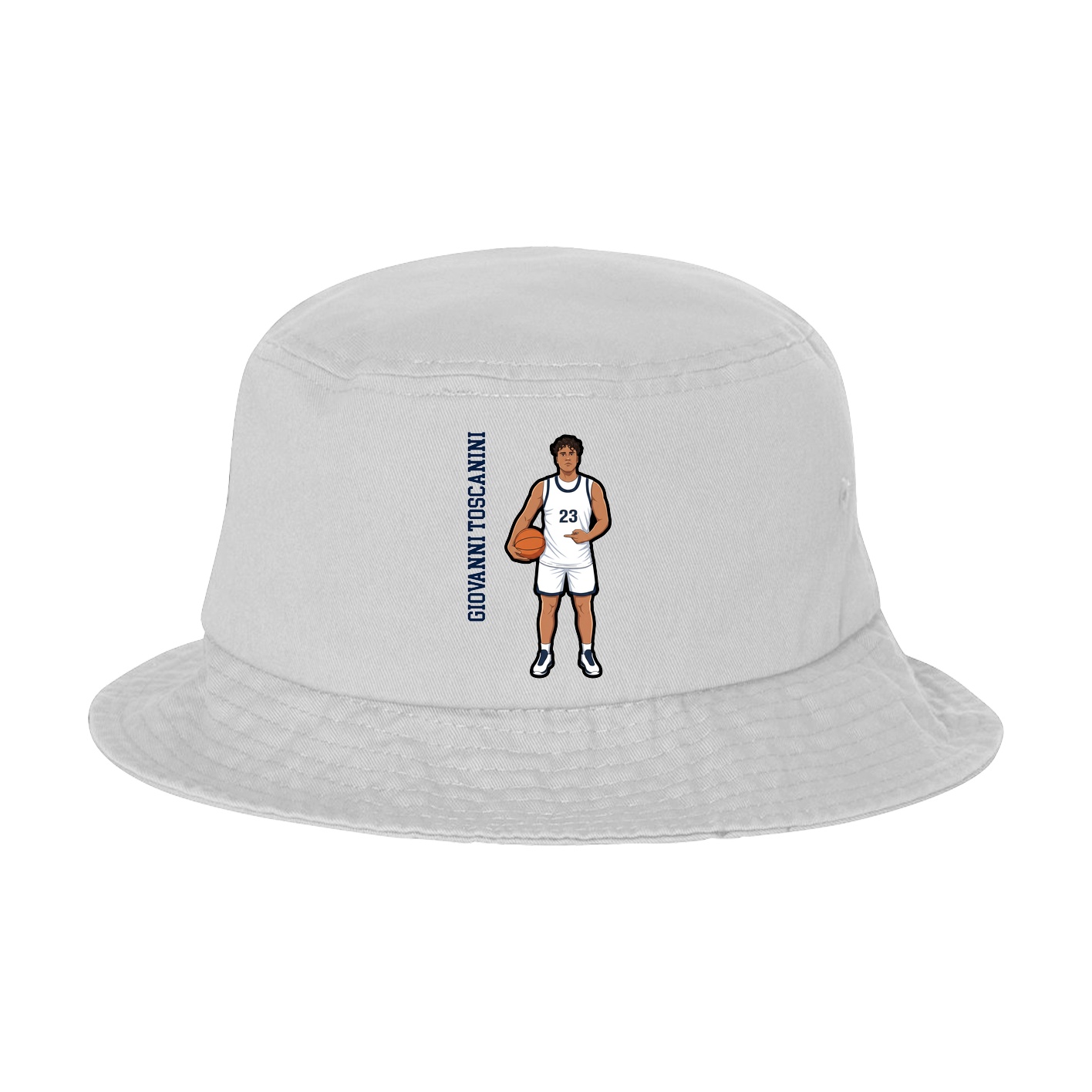 Bucket Cap — Name Vertical in White