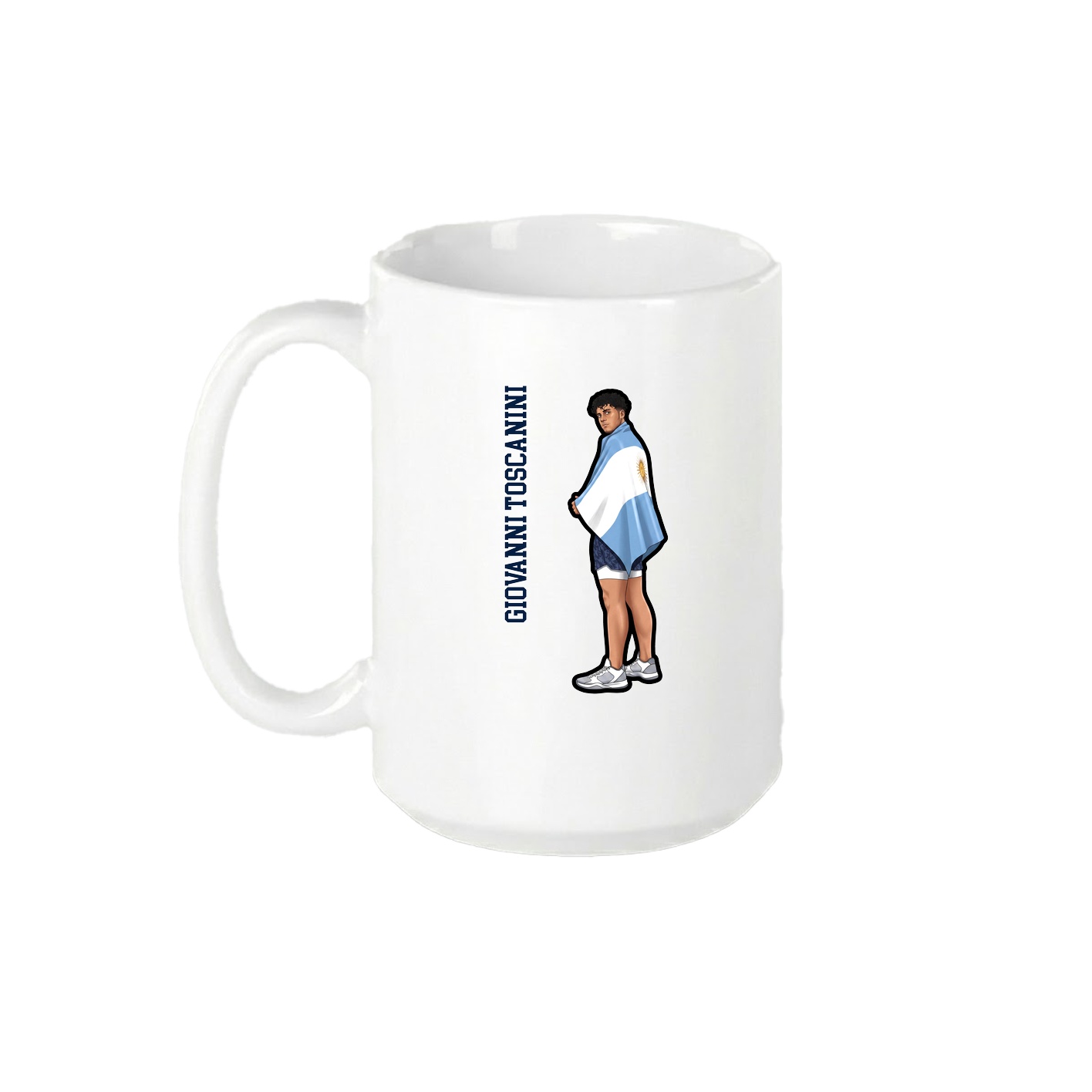 15oz Coffee Mug — Name Vertical in White
