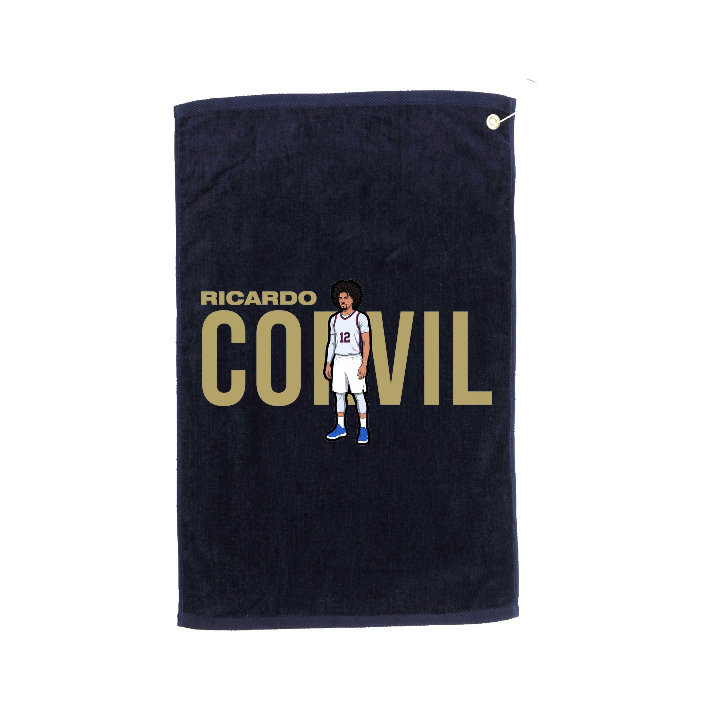 Golf Towel — Player Name in Navy