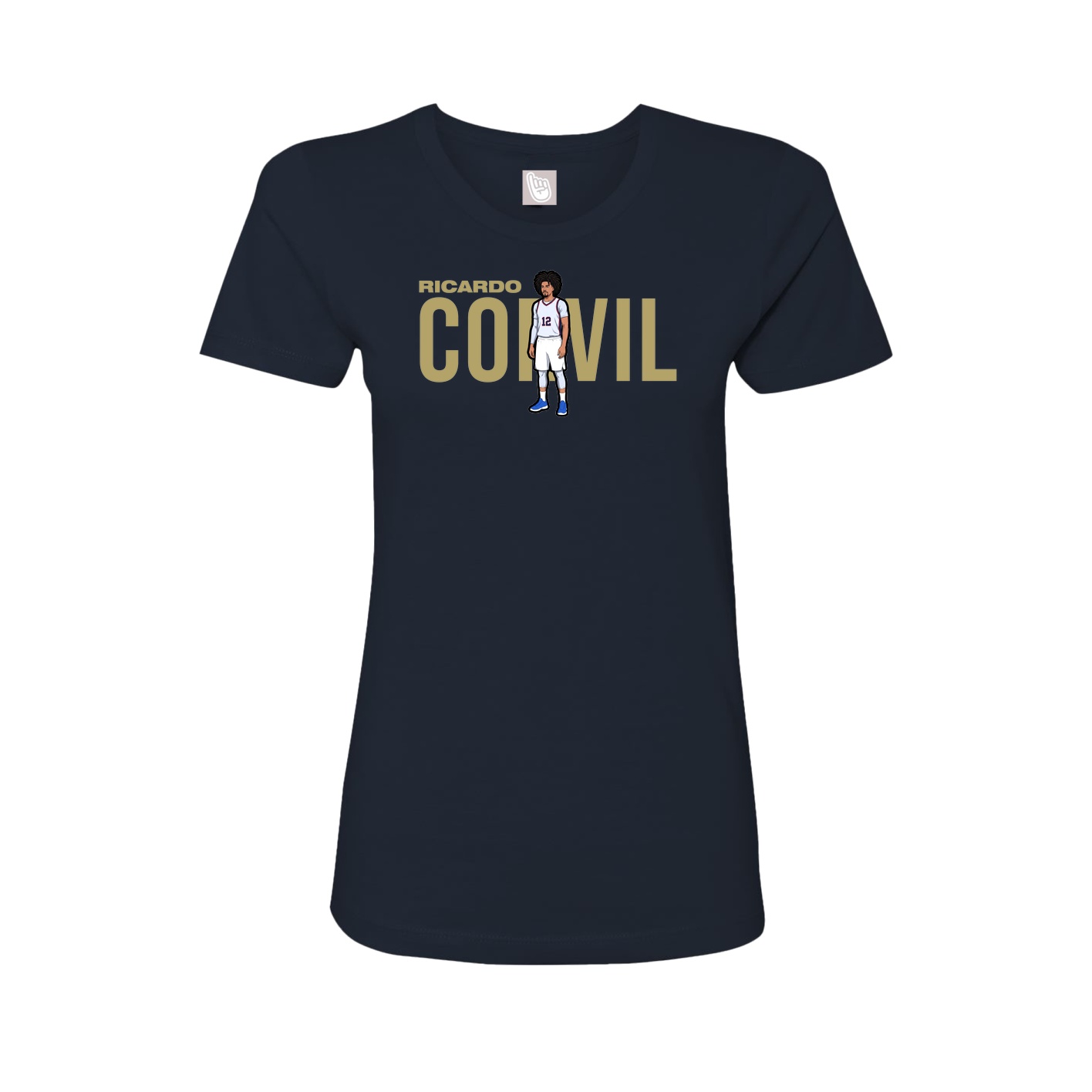 Fitted Women's Tee — Player Name in Navy