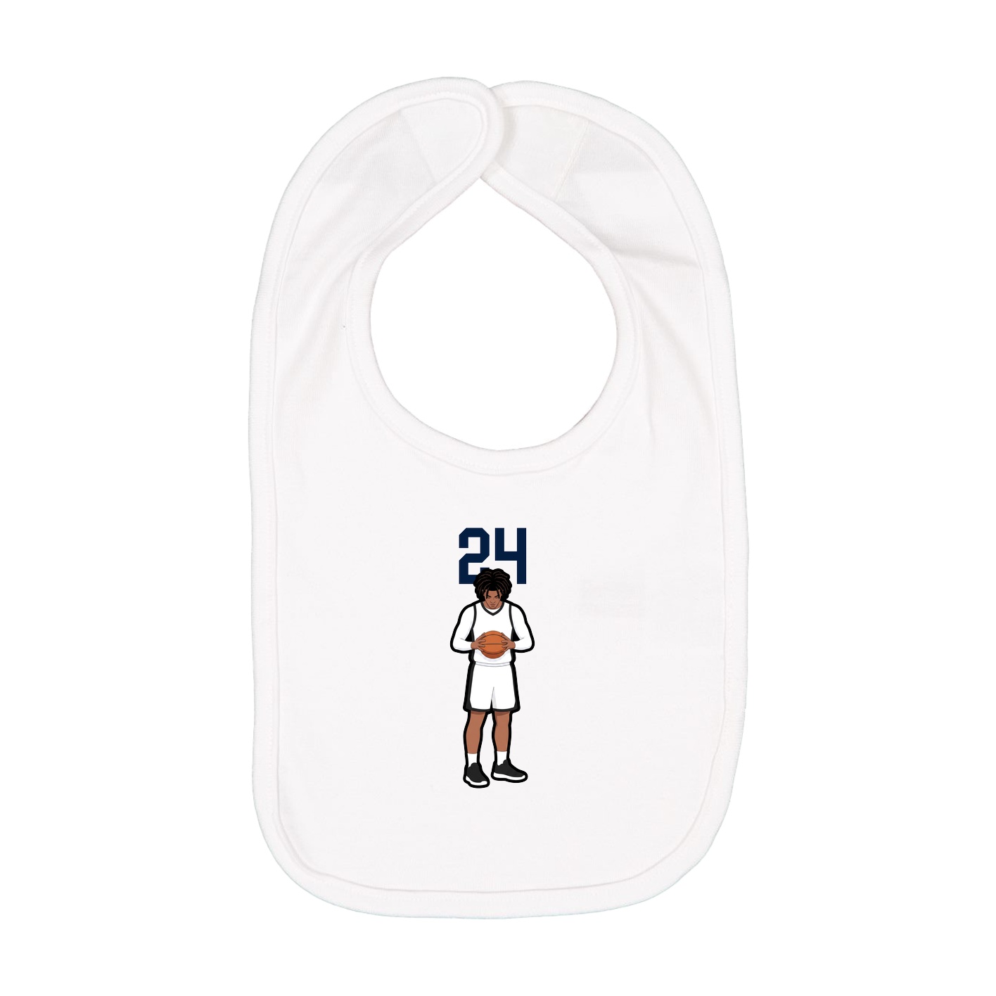 Infant Bib — Number Top in White