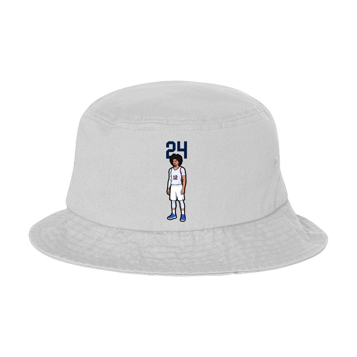 Bucket Cap — Number Top in White