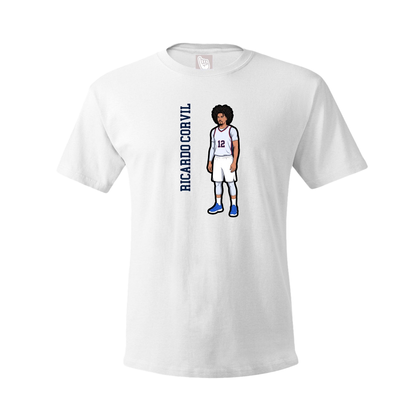 Tee — Name Vertical in White