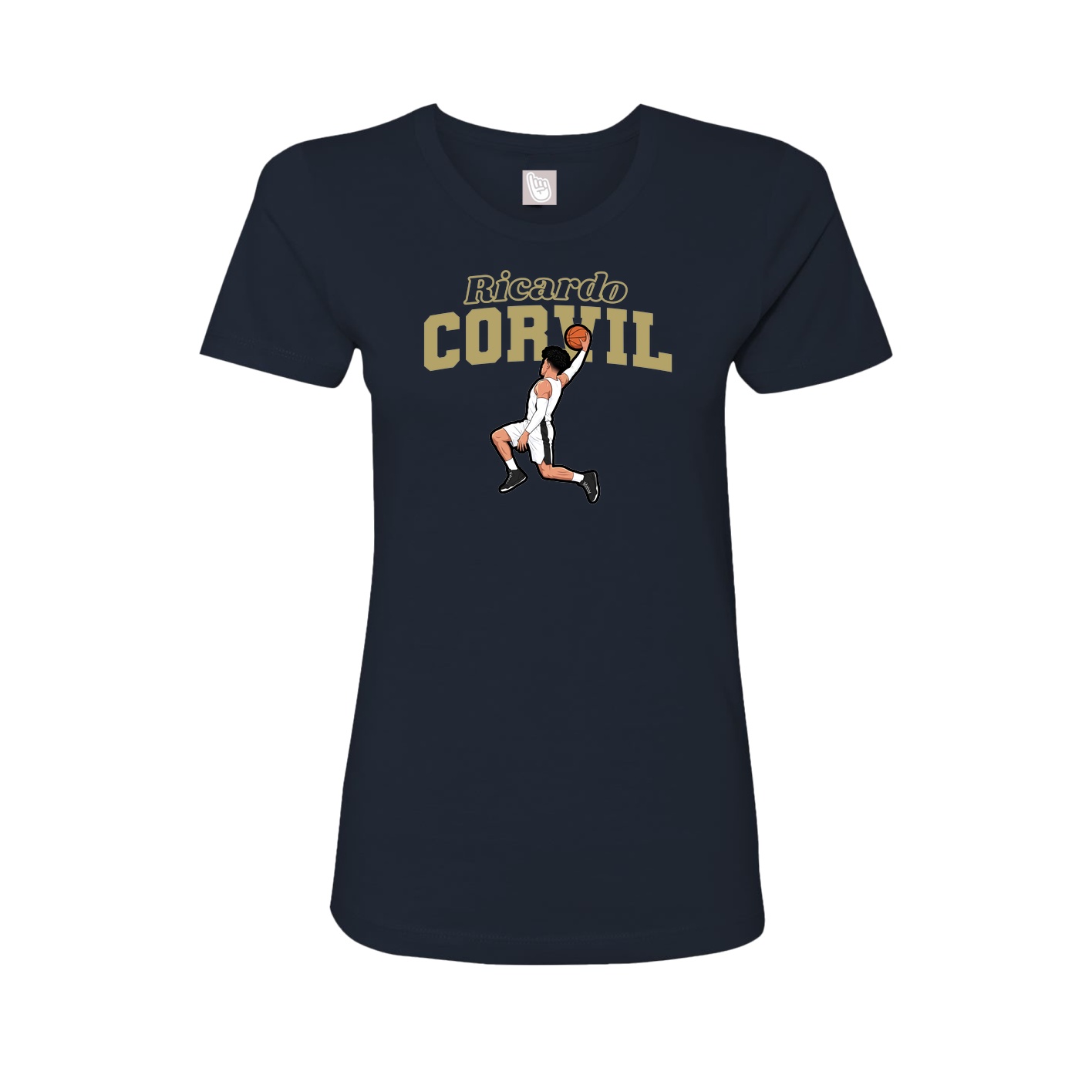 Fitted Women's Tee — Name Arch in Navy