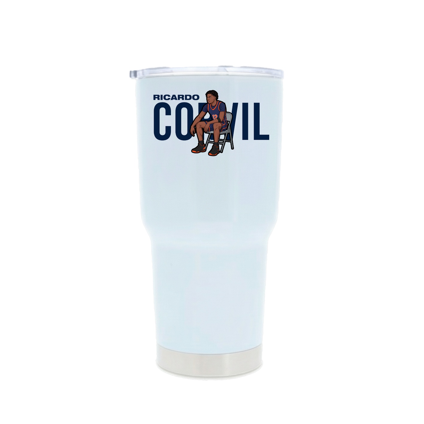 30oz Stainless Steel Tumbler — Player Name in White