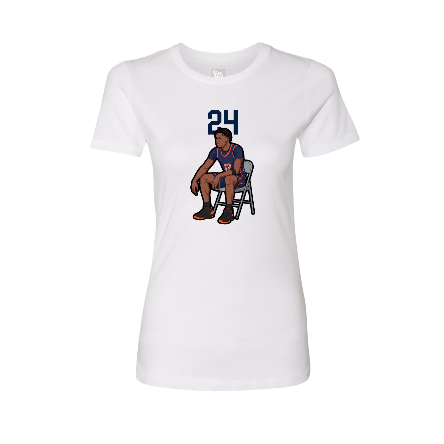 Fitted Women's Tee — Number Top in White