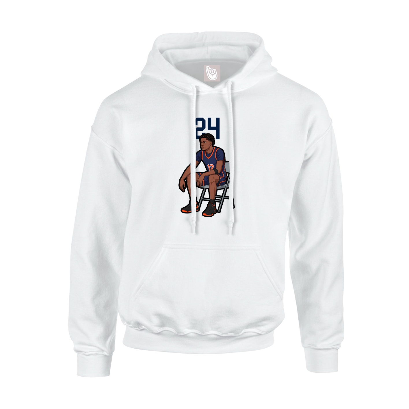 Youth Hoodie — Number Top in White