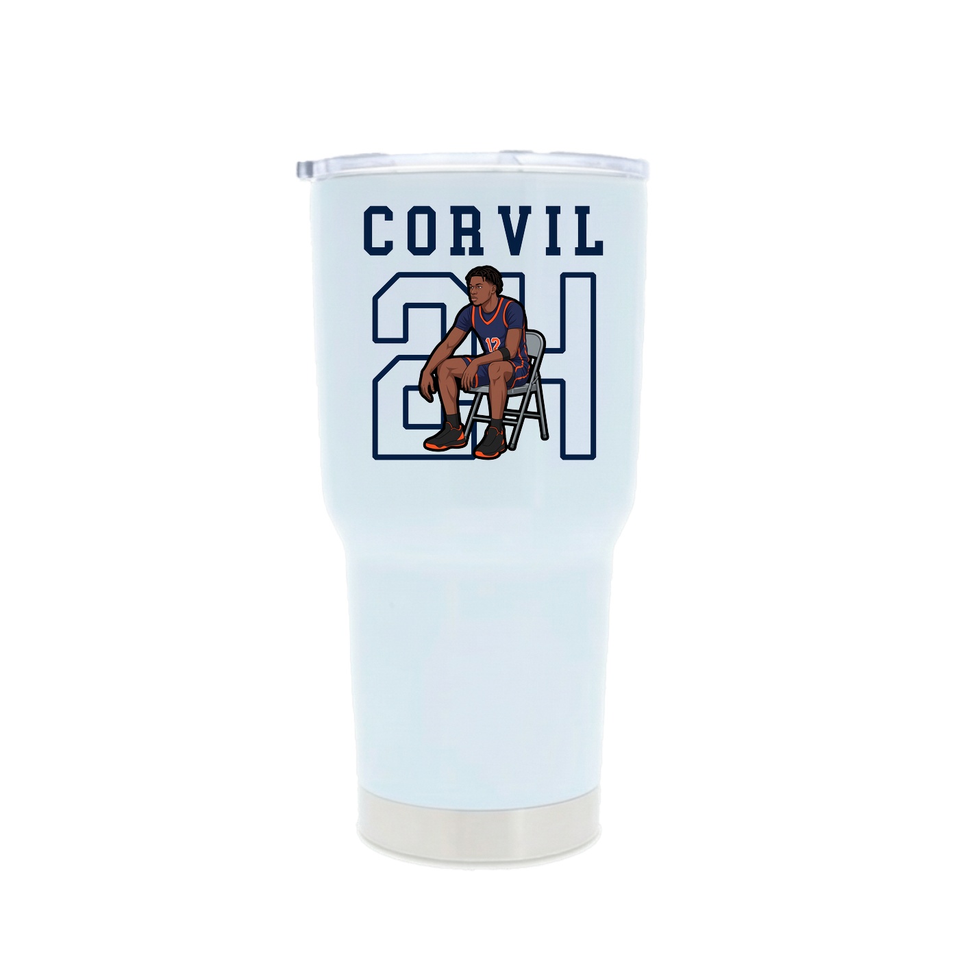 30oz Stainless Steel Tumbler — Shirsey in White
