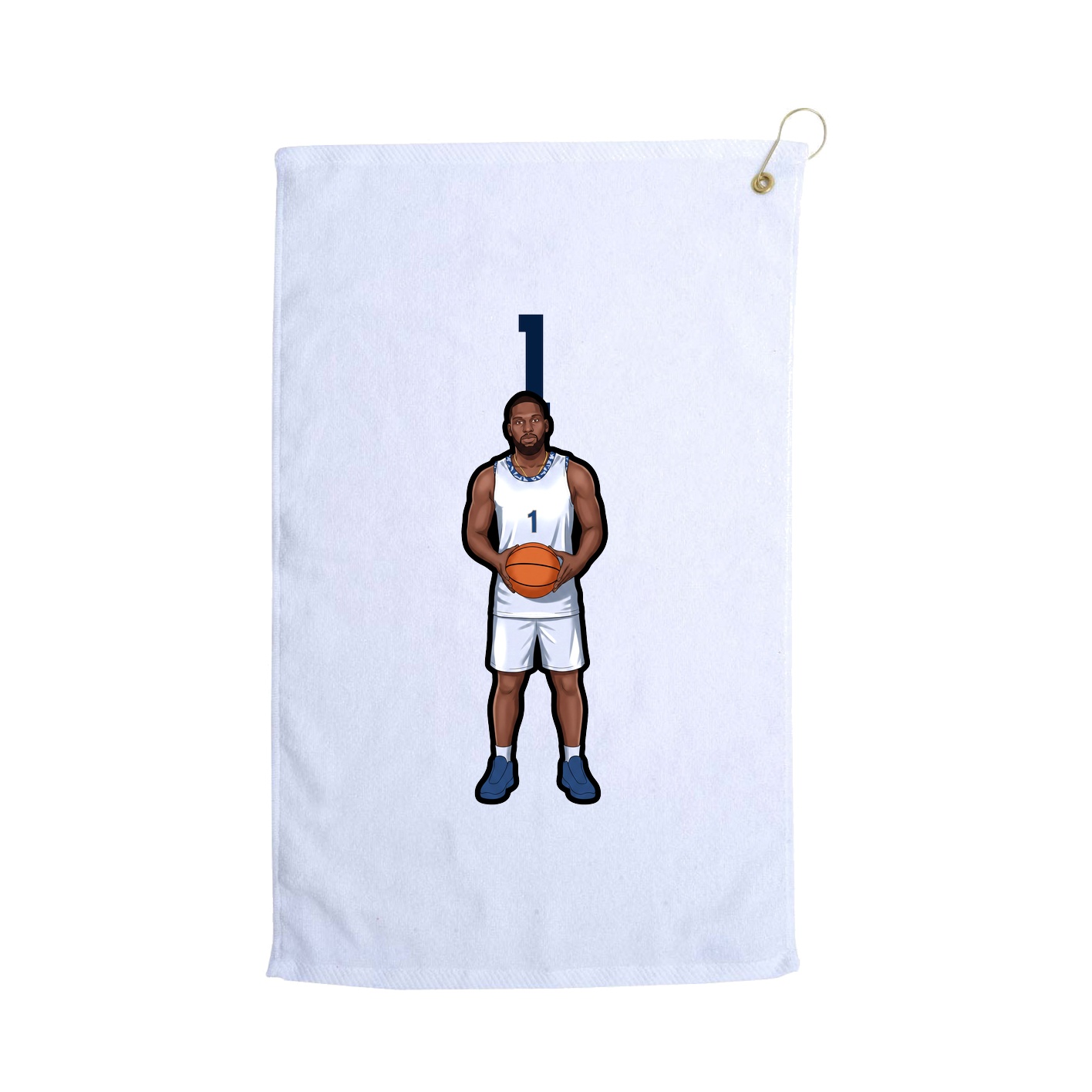 Golf Towel — Number Top in White