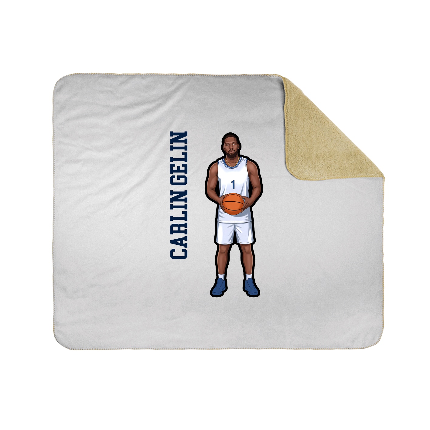 Throw Blanket — Name Vertical in White