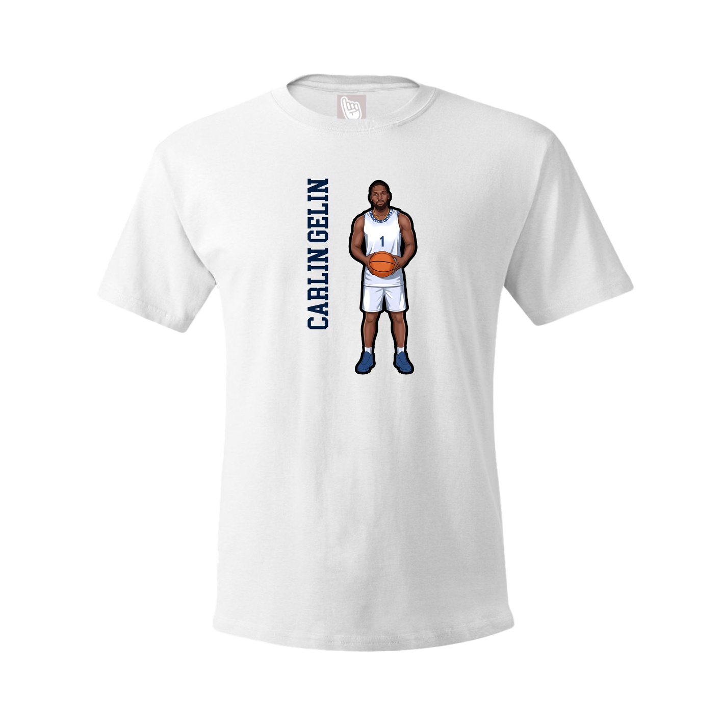 Tee — Name Vertical in White