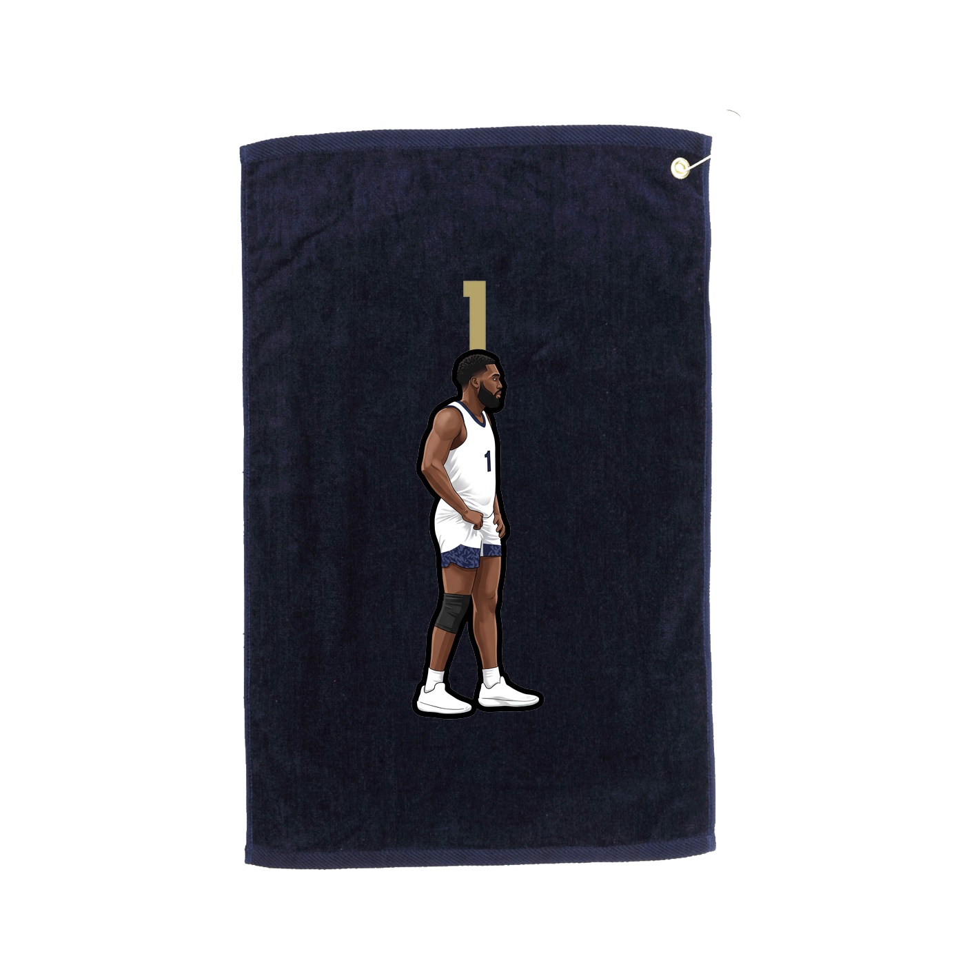 Golf Towel — Number Top in Navy