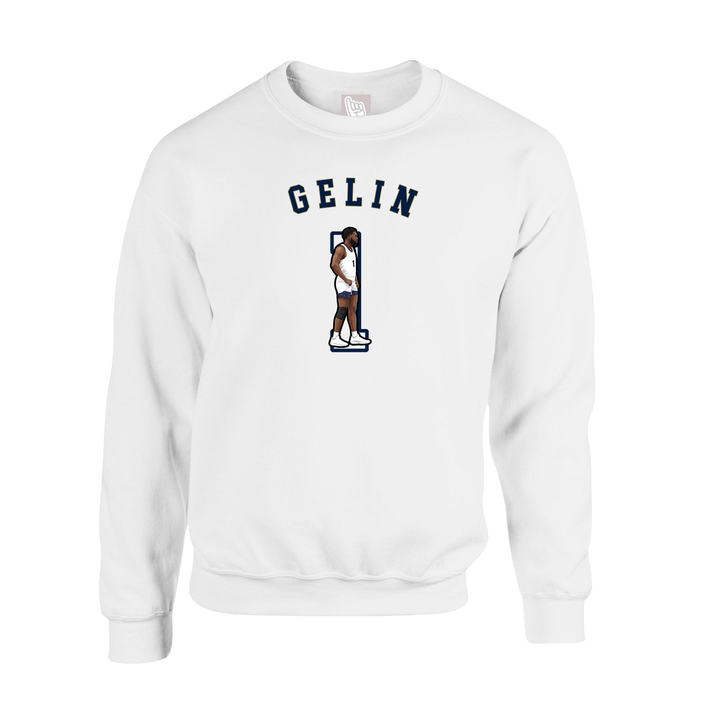 Fleece Crew — Shirsey Arch in White