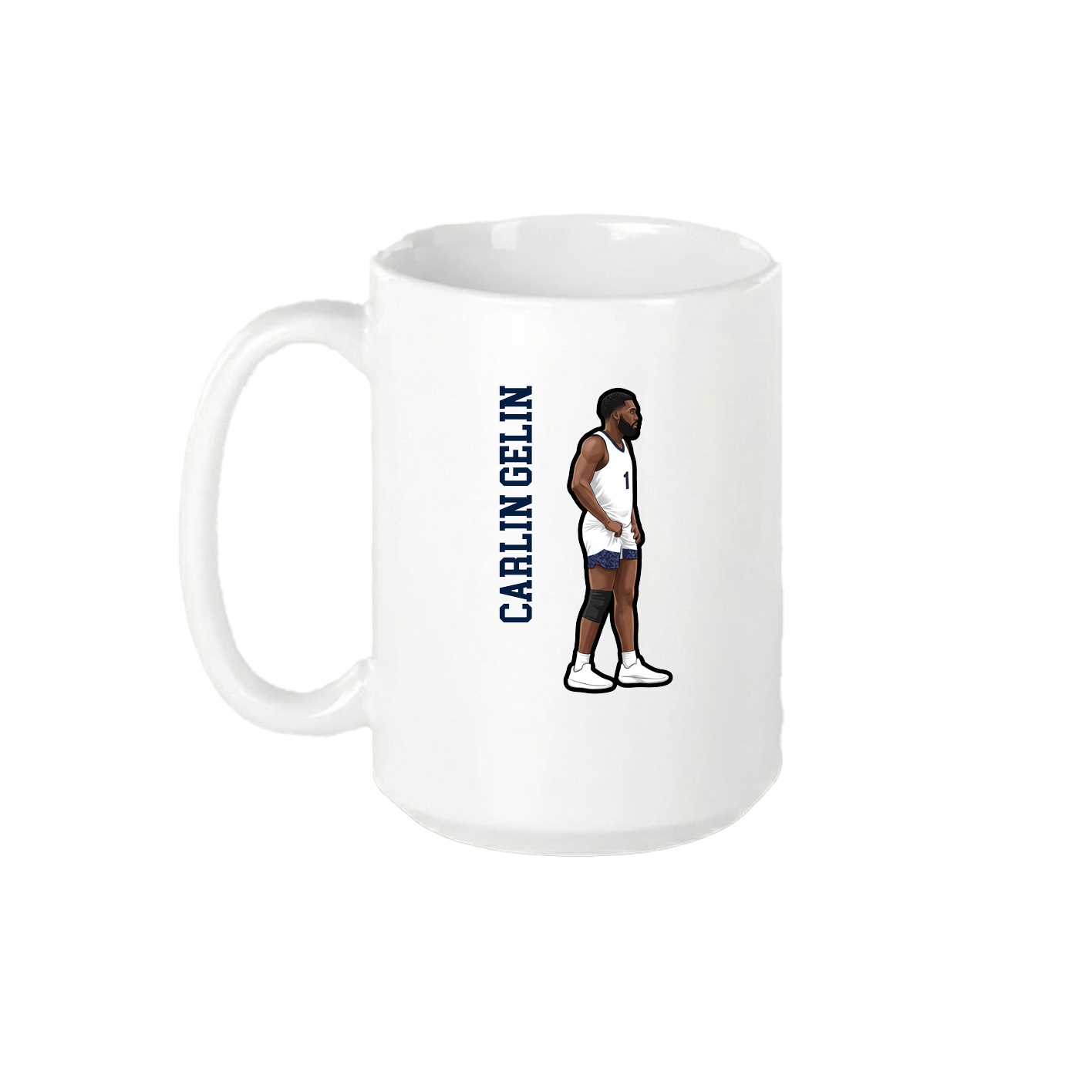15oz Coffee Mug — Name Vertical in White