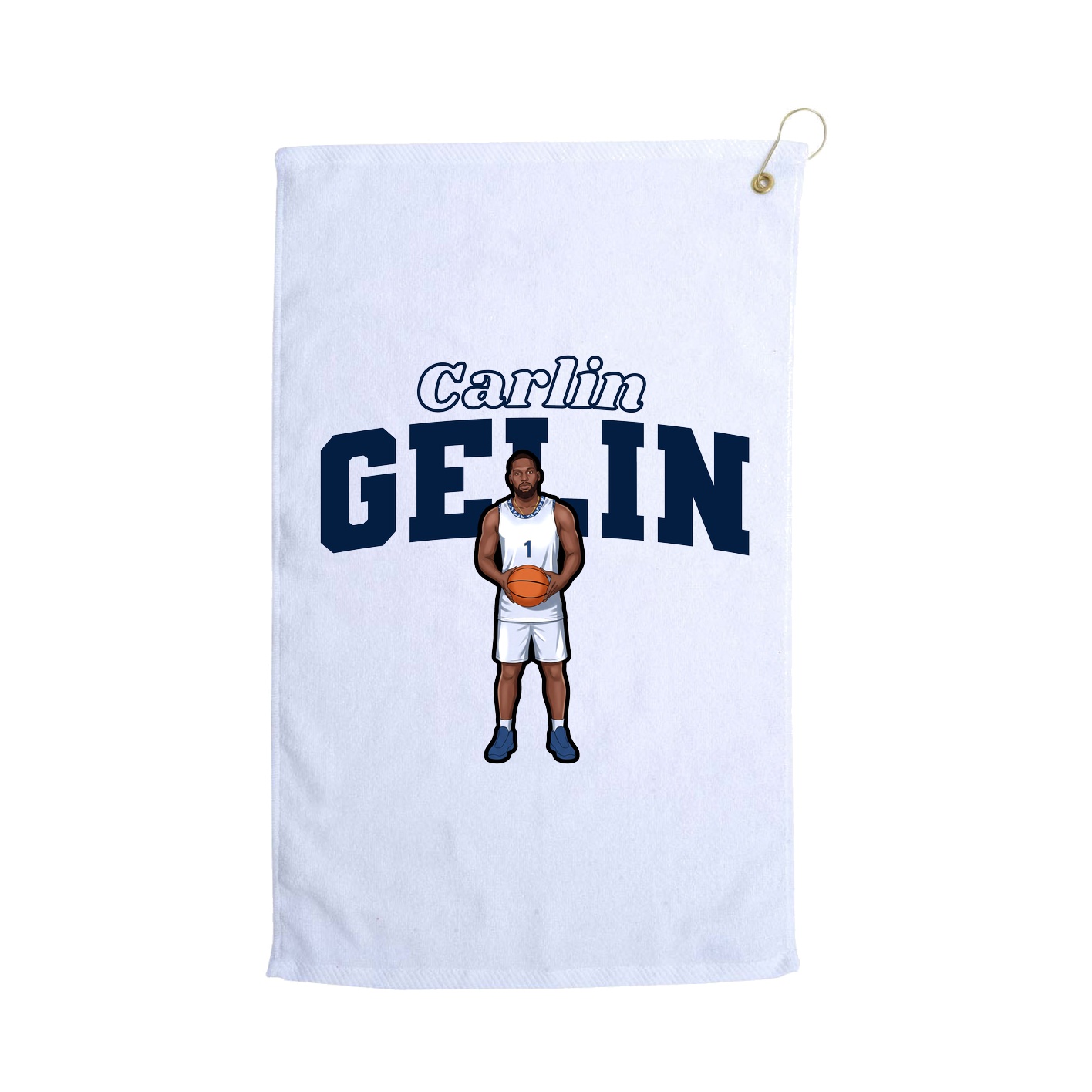 Golf Towel — Name Arch in White
