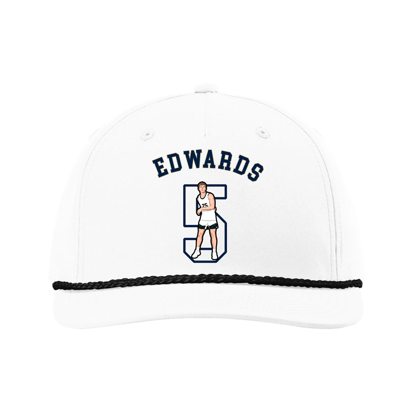 Five-Panel Classic Rope Cap — Shirsey Arch in White