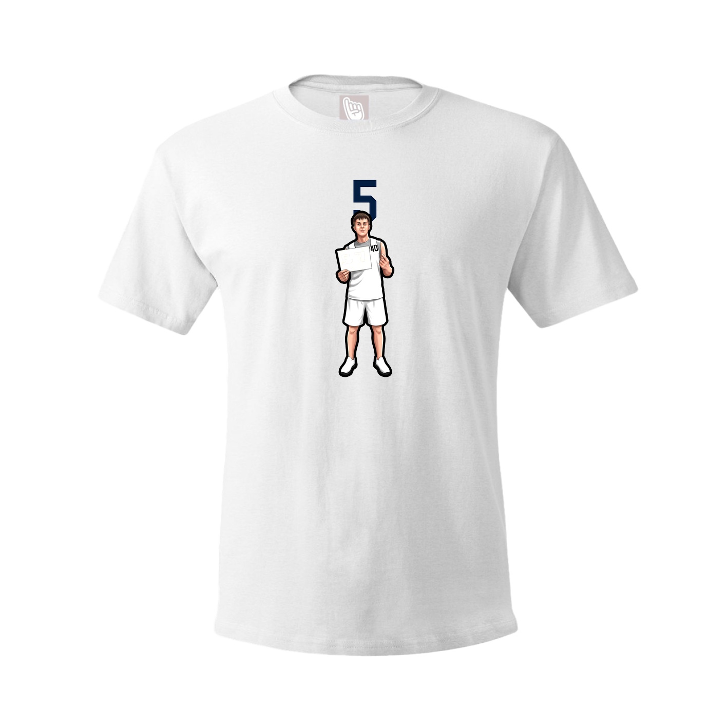 Youth Tee — Number Top in White
