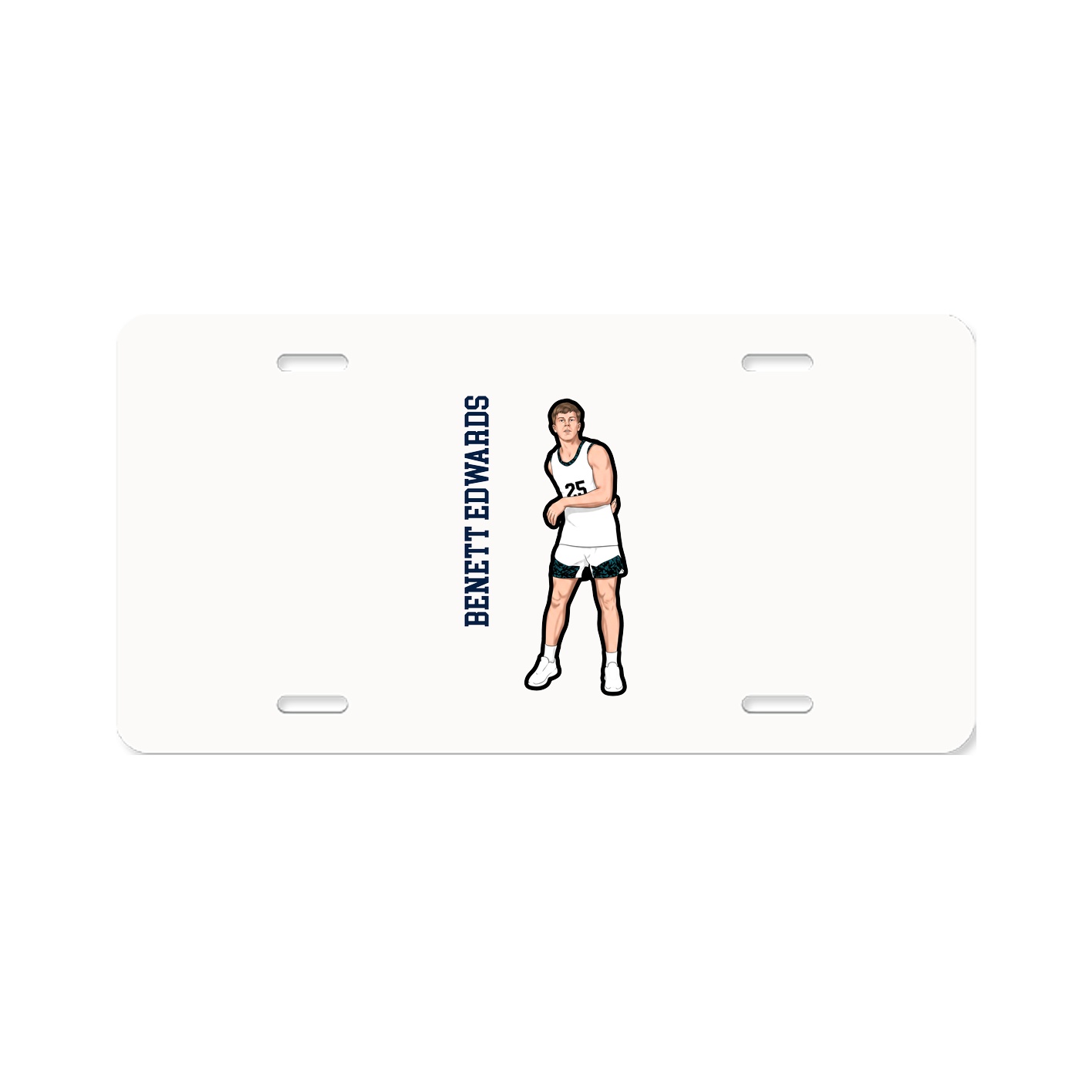 License Plate — Name Vertical in Classic