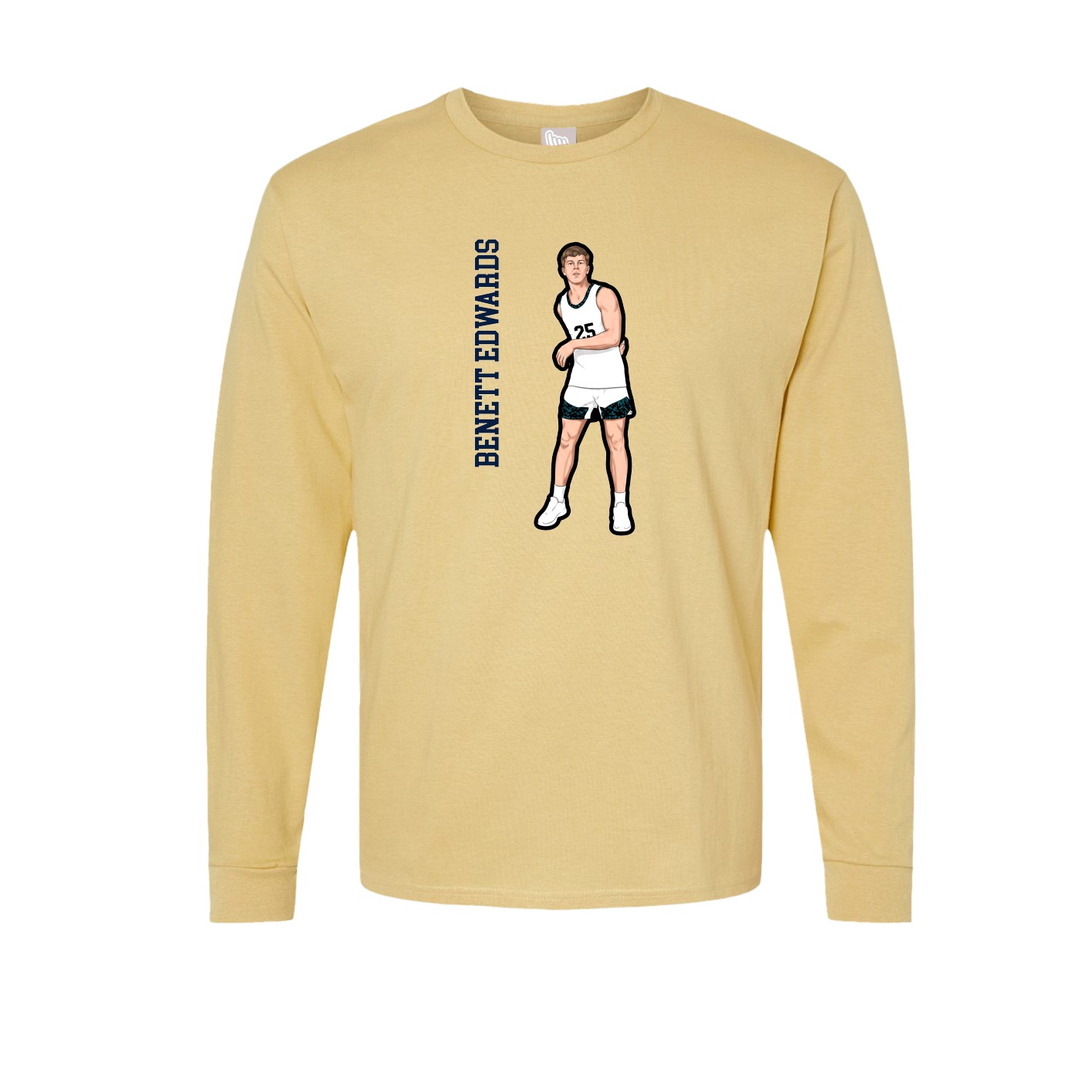 Long Sleeve Tee — Name Vertical in Vegas Gold