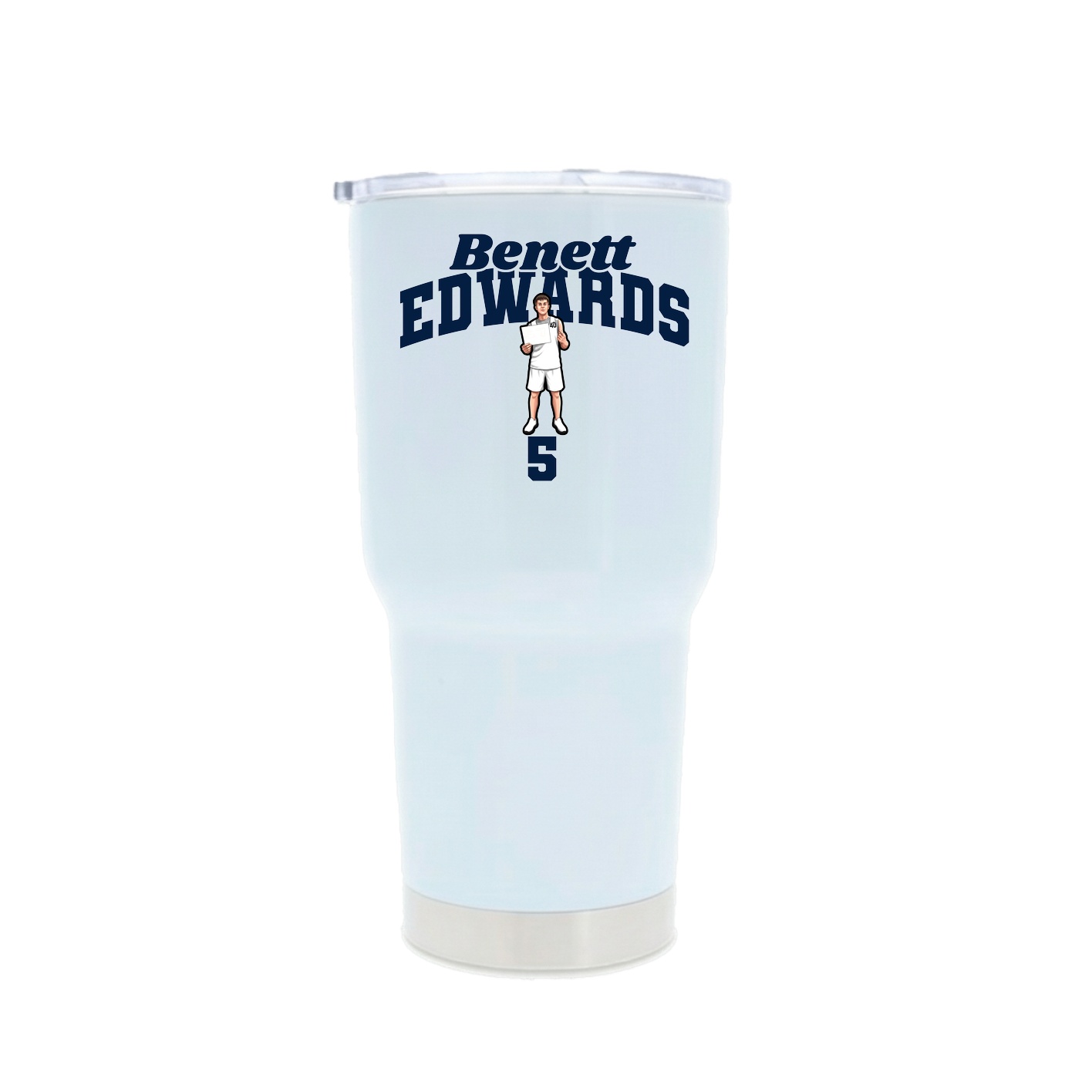 30oz Stainless Steel Tumbler — Signature Arch in White