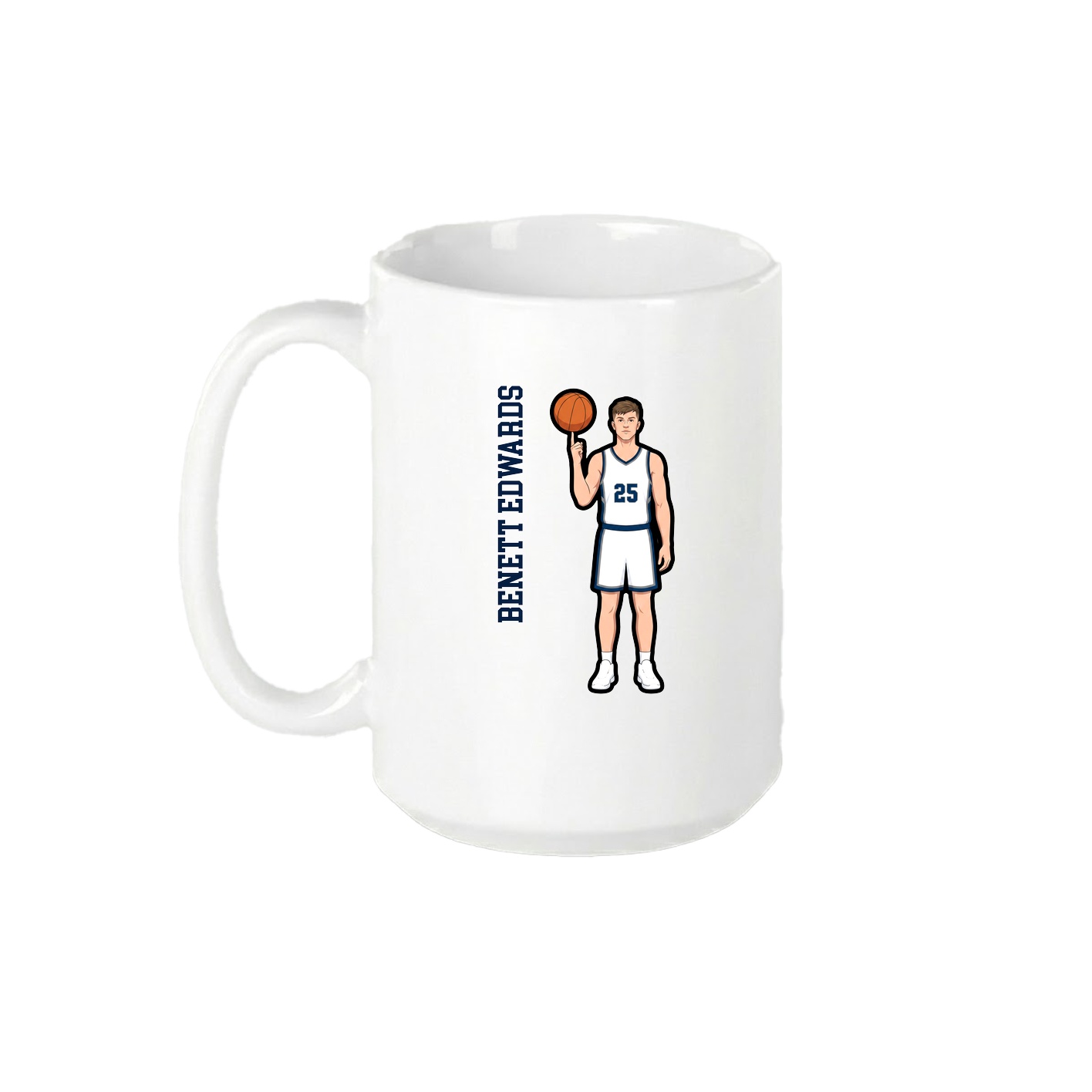 15oz Coffee Mug — Name Vertical in White