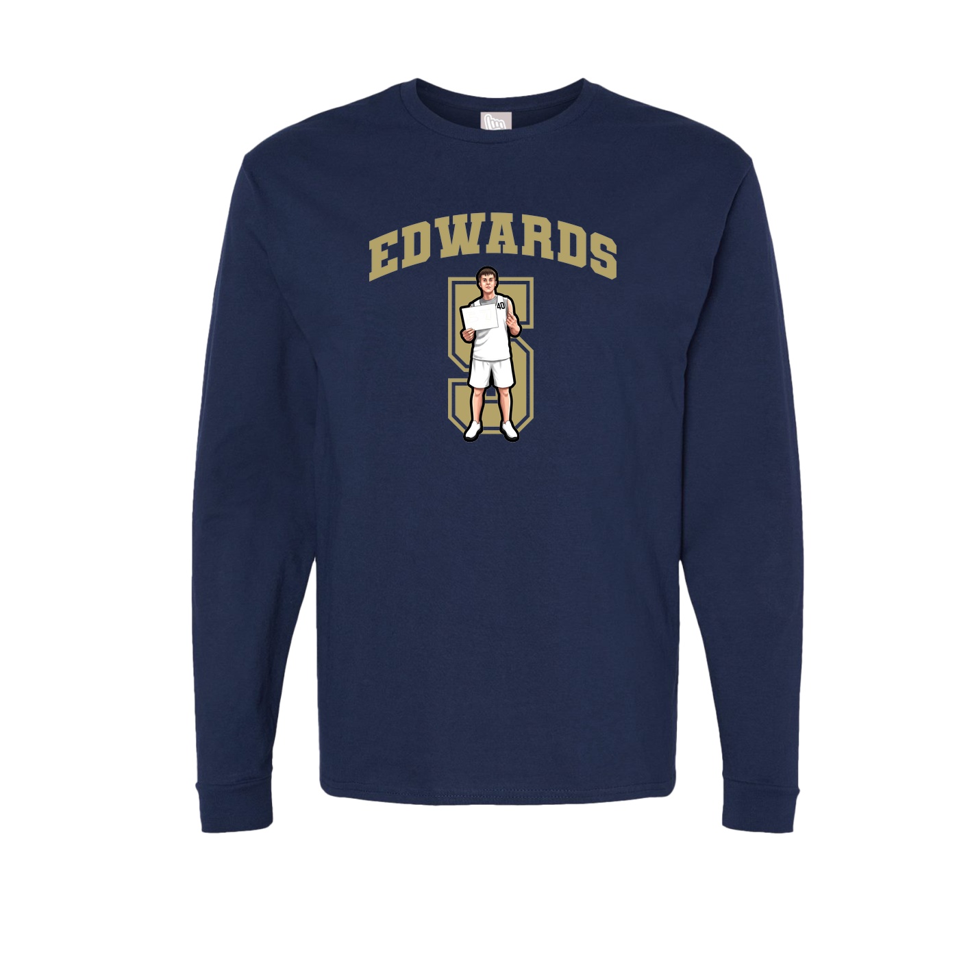 Long Sleeve Tee — Number in Navy