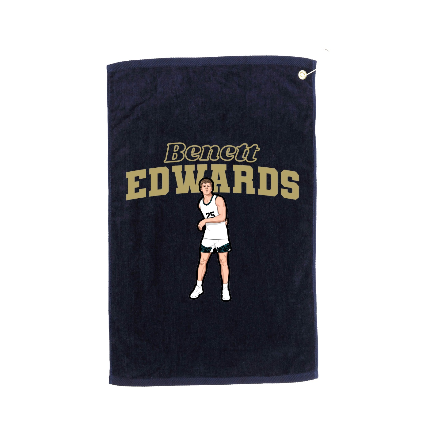 Golf Towel — Name Arch in Navy