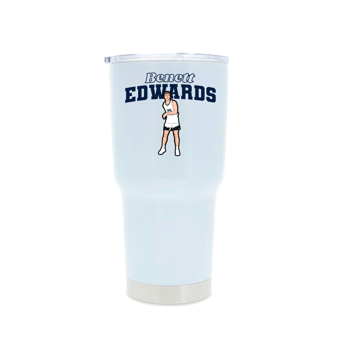 30oz Stainless Steel Tumbler — Name Arch in White