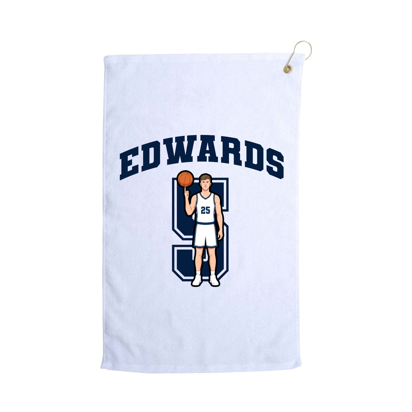 Golf Towel — Number in White