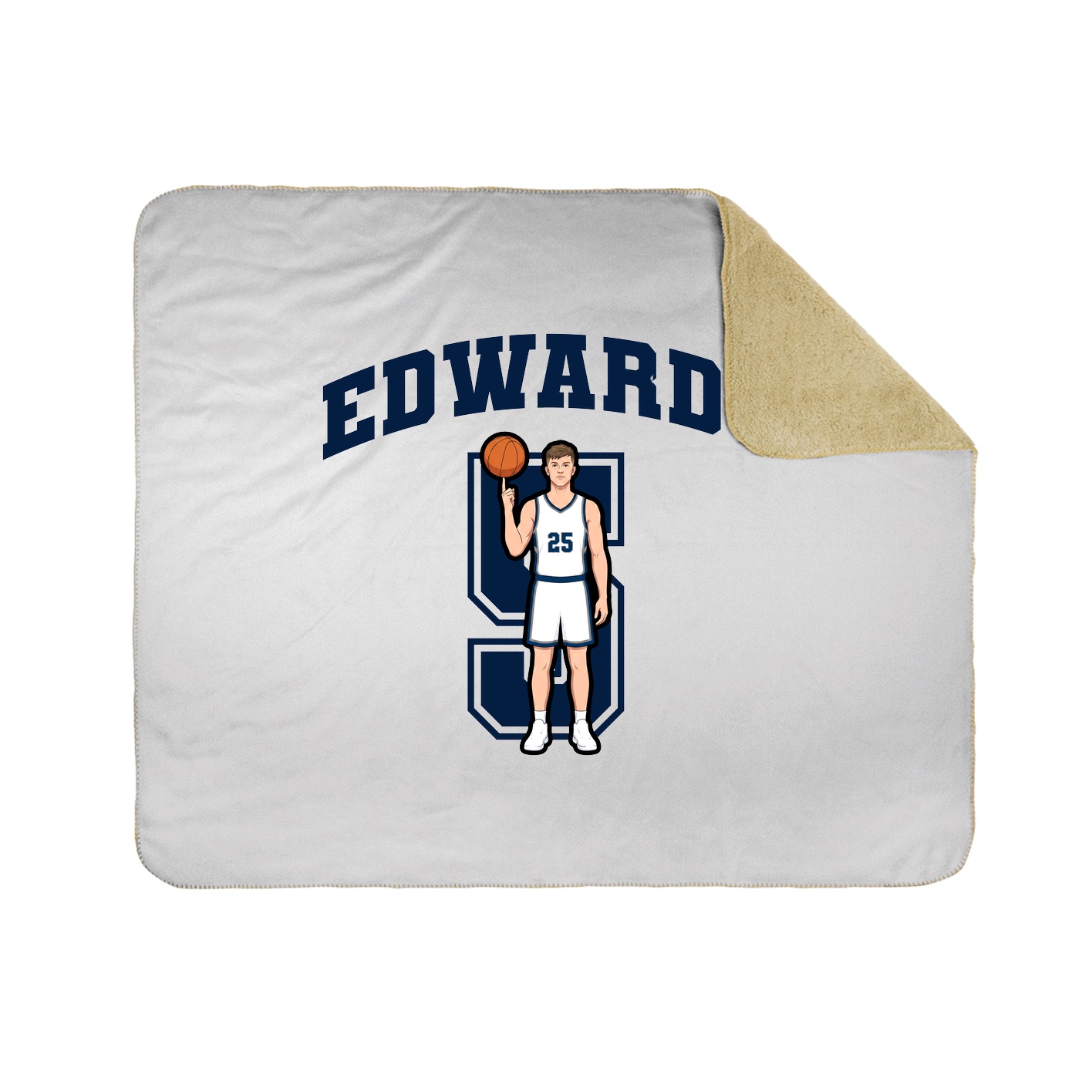 Throw Blanket — Number in White