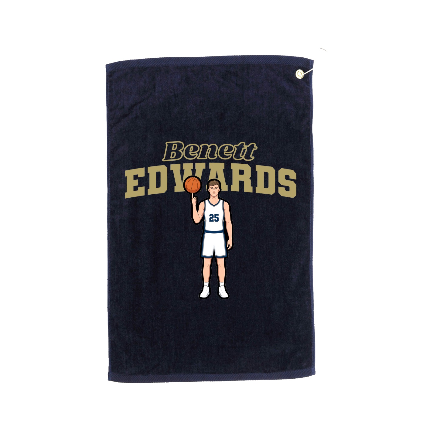 Golf Towel — Name Arch in Navy