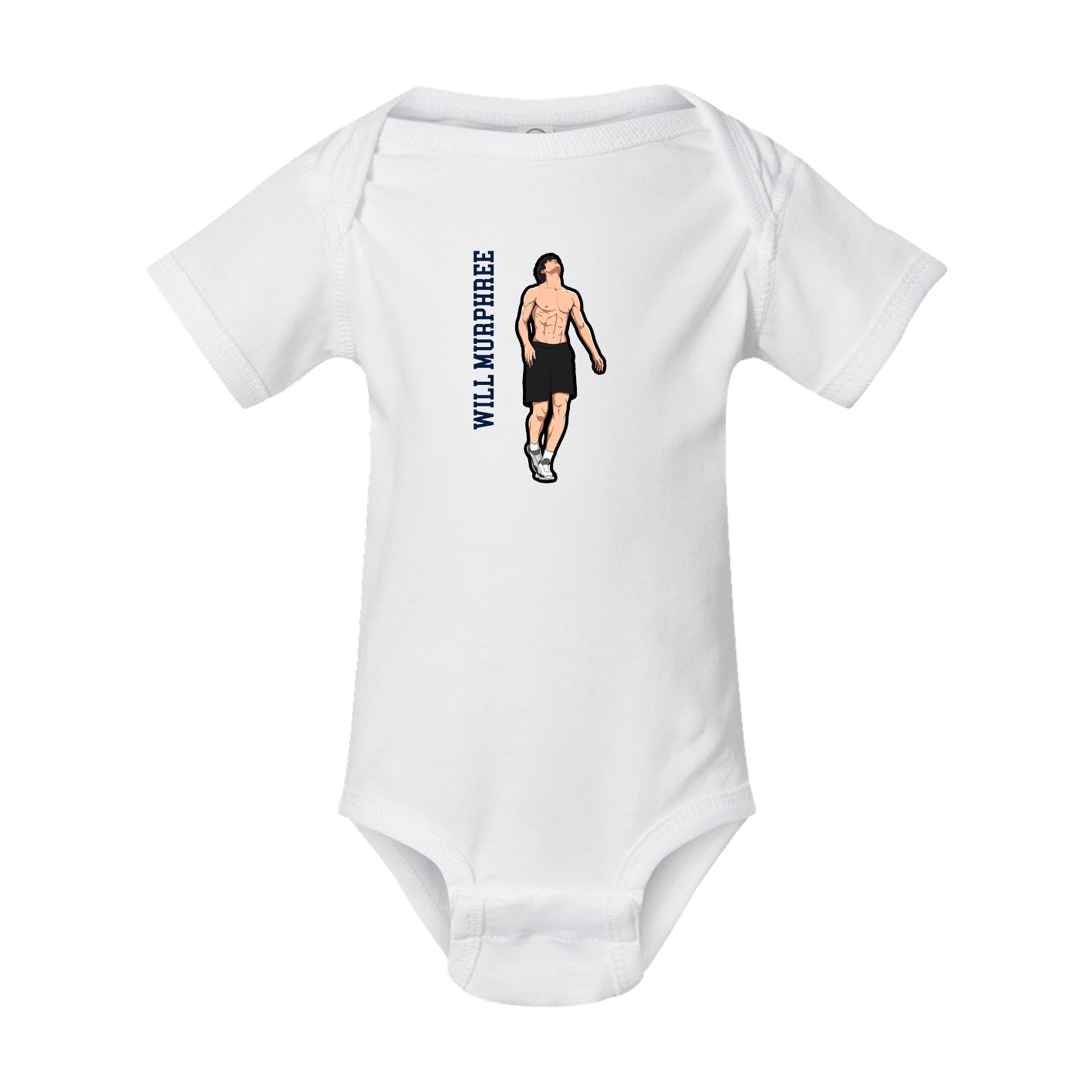 Baby Onesie — Name Vertical in White