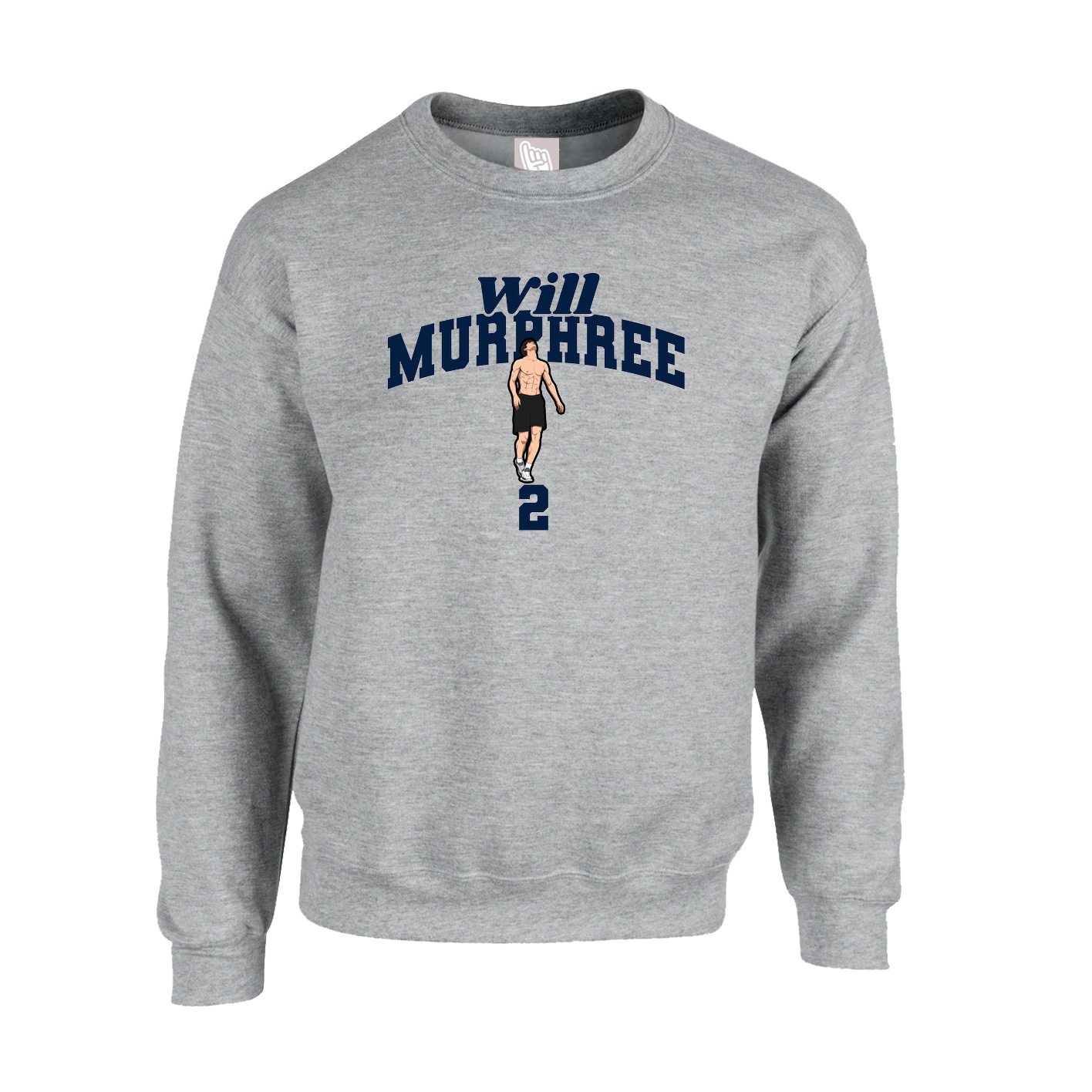 Fleece Crew — Signature Arch in Grey